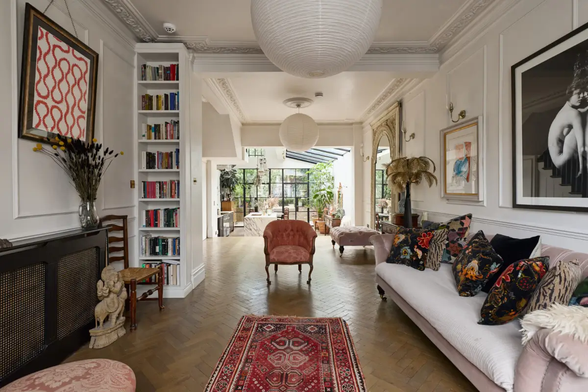 salon style classique chic maison victorienne rénovée et agrandie à Londres salon style classique chic maison victorienne rénovée et agrandie à Londres