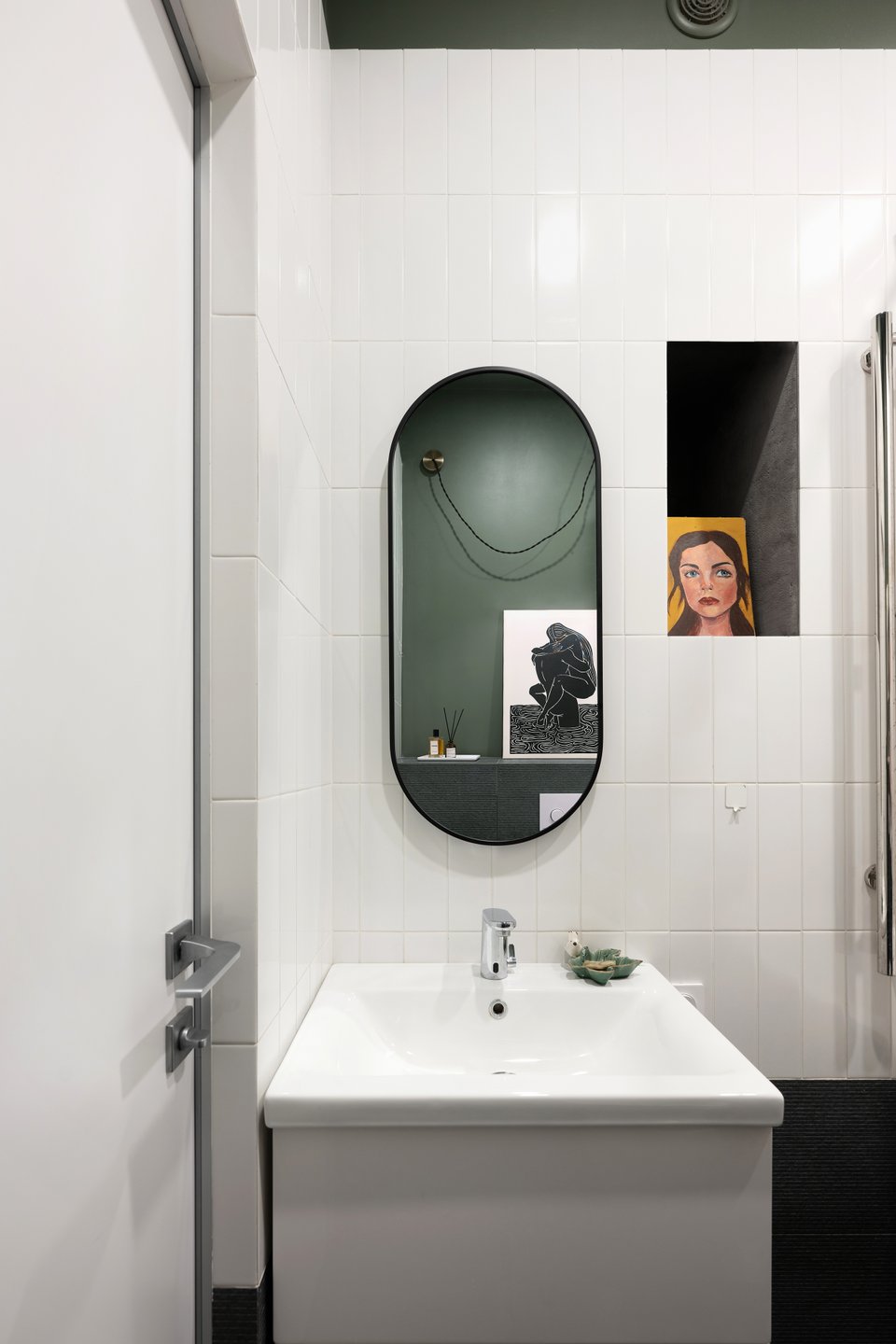 salle de bain grise et blanche appartement 50m2