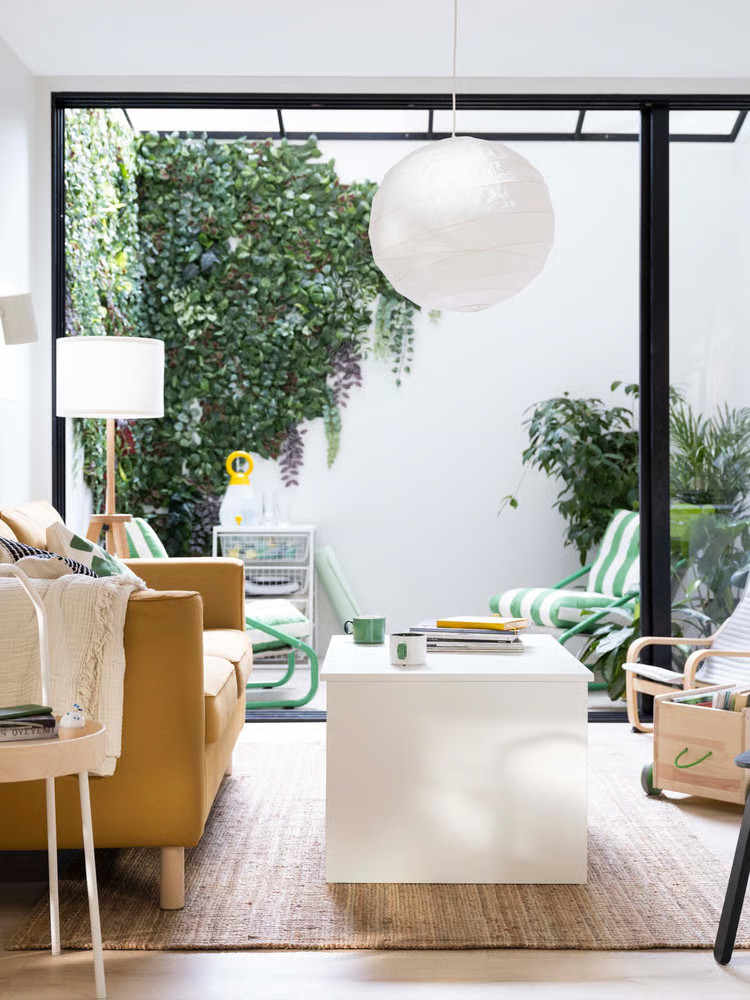 salon décoration contemporaine avec terrasse