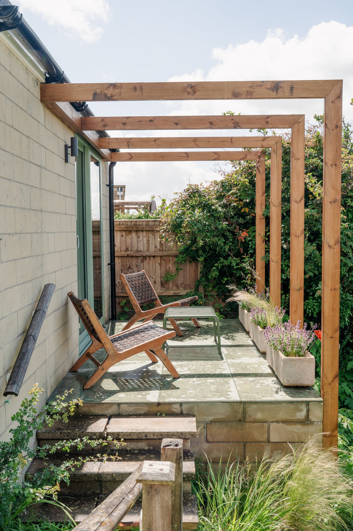 terrace with wooden pergola terrace with wooden pergola