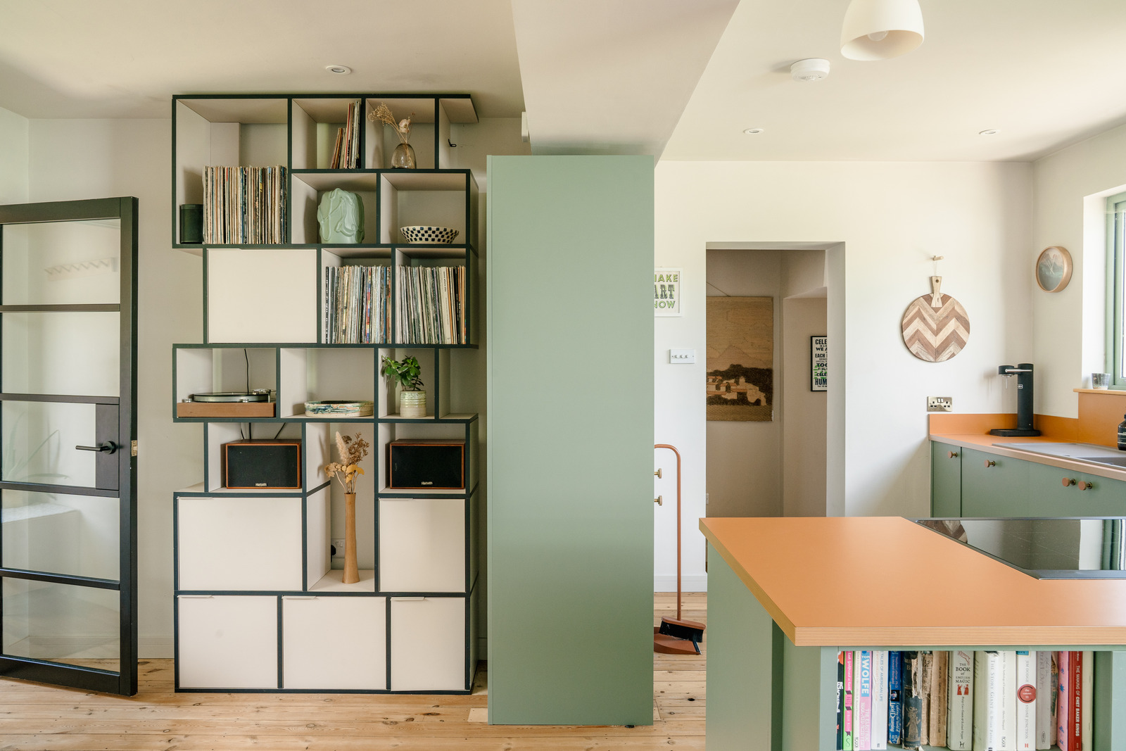 open kitchen family home in Bath England contemporary green and terracotta interior open kitchen family home in Bath England contemporary green and terracotta interior