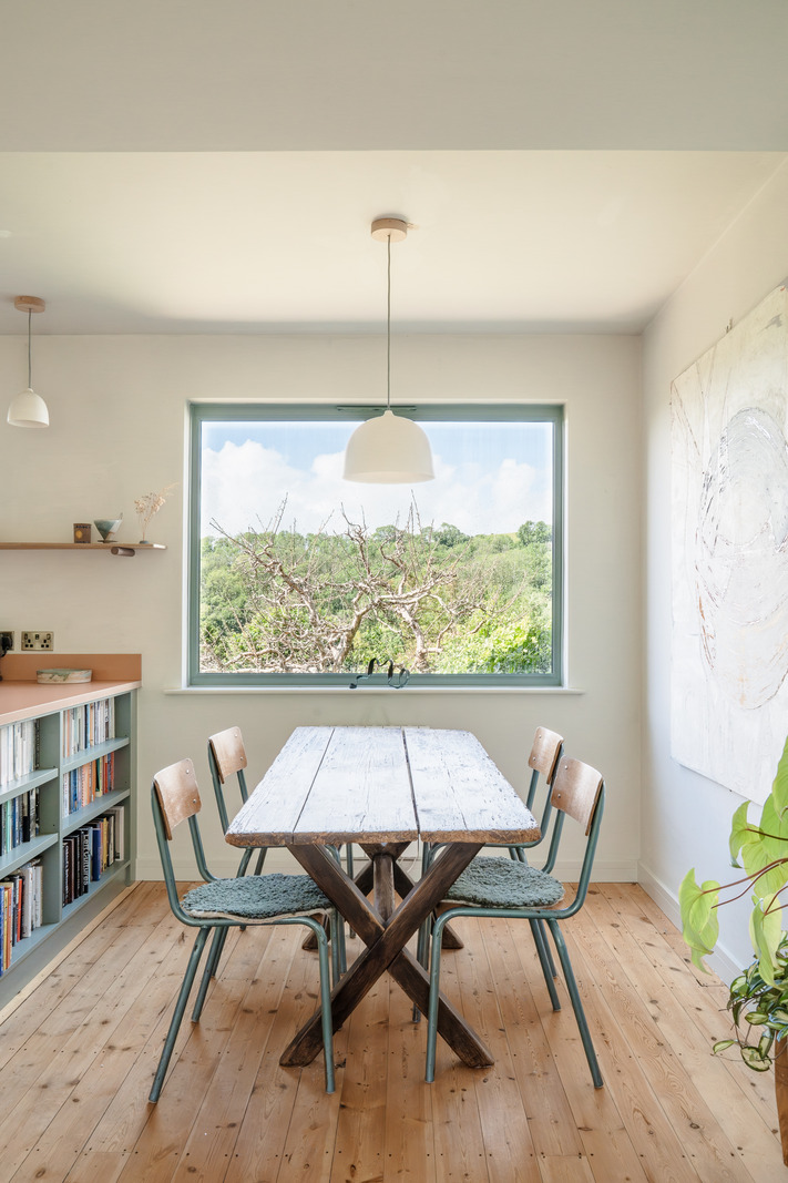 dining room family home in Bath England contemporary green and terracotta interior dining room family home in Bath England contemporary green and terracotta interior