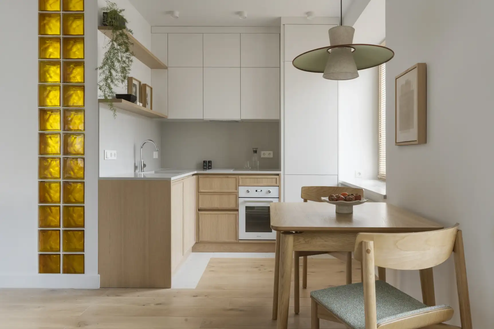 open kitchen contemporary and natural decor one-bedroom apartement 32sqm open kitchen contemporary and natural decor one-bedroom apartement 32sqm