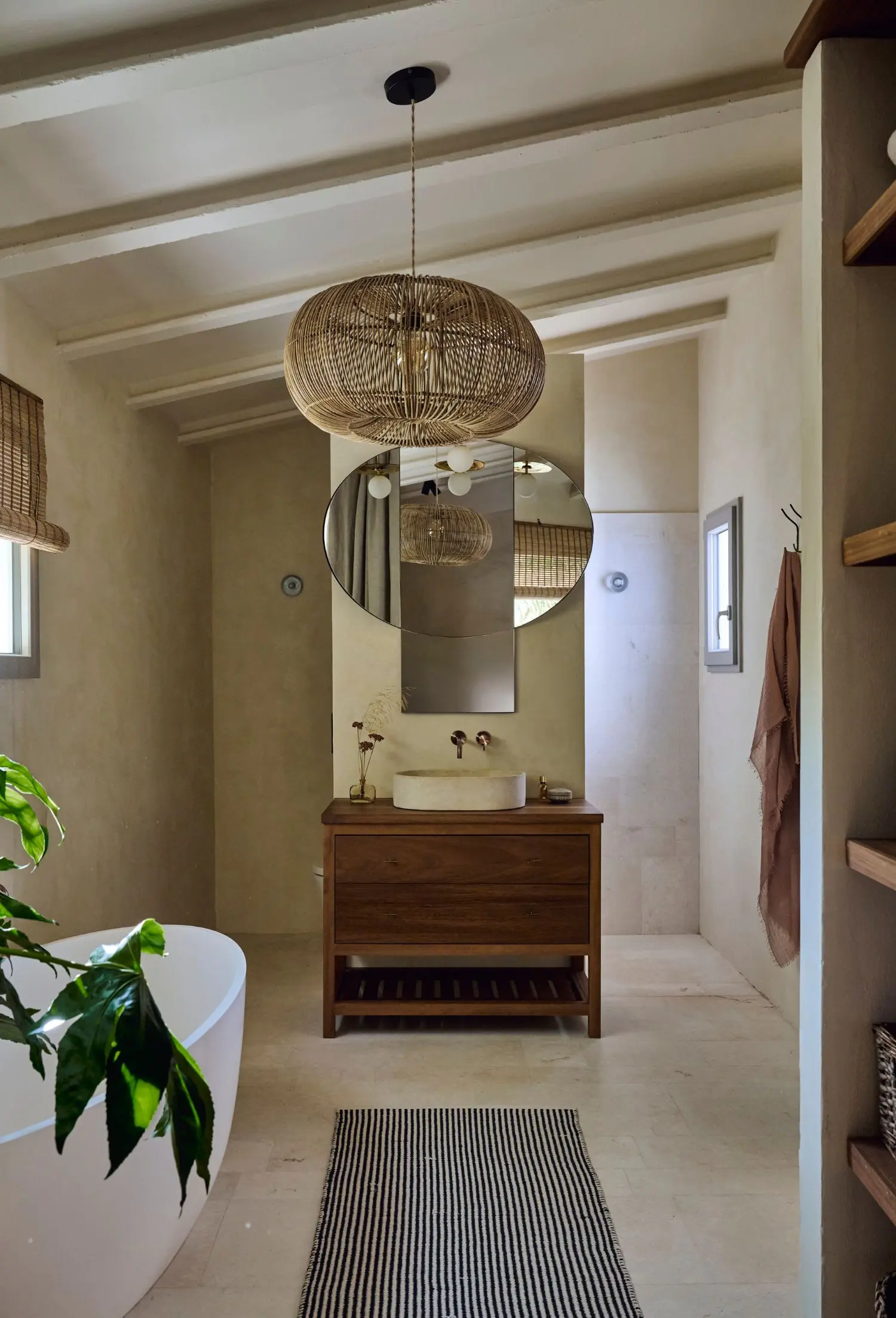 salle de bain maison Minorque vue mer