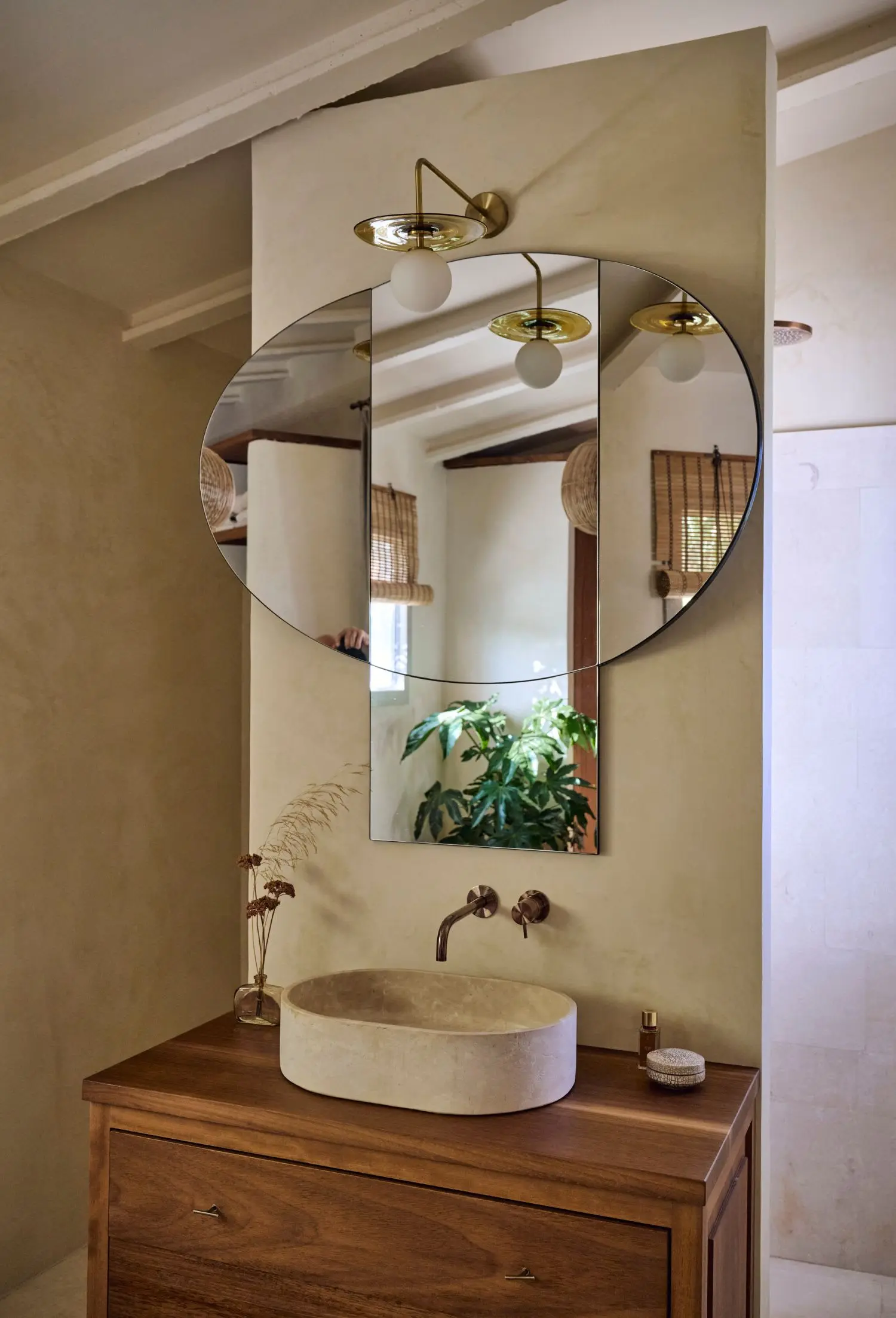salle de bain maison Minorque vue mer