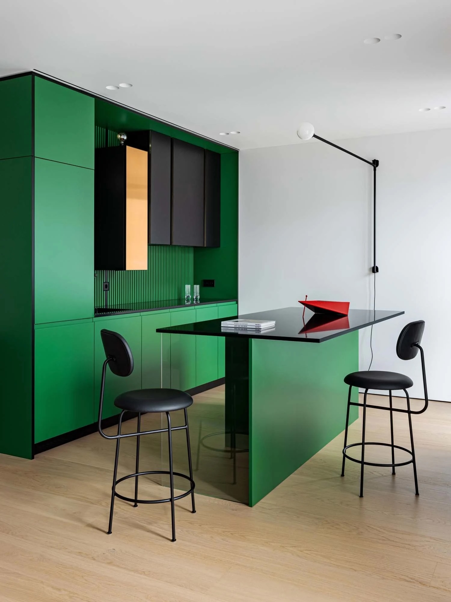 cuisine ouverte verte décoration design colorée cuisine ouverte verte décoration design colorée