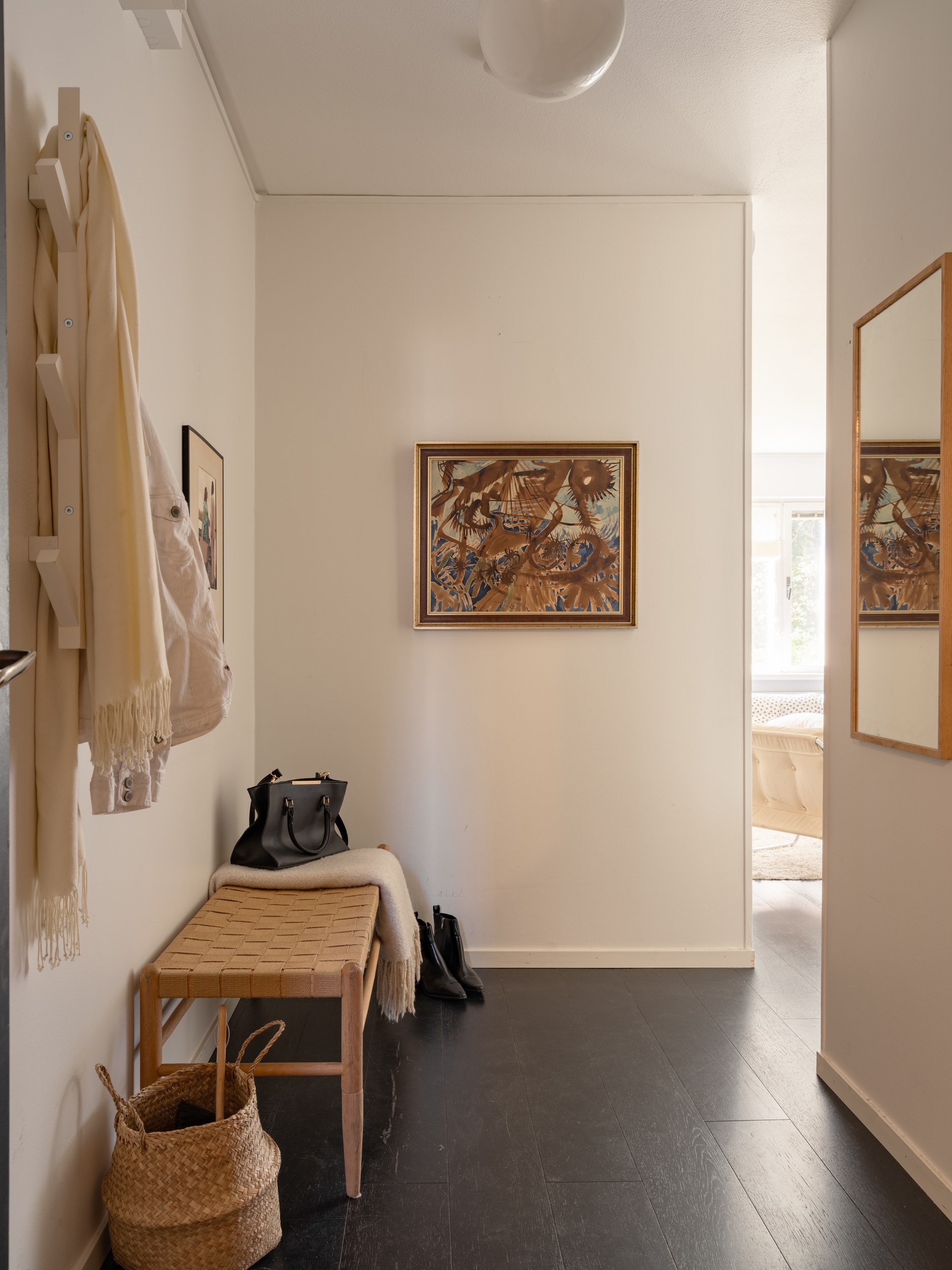 entryway with bench
