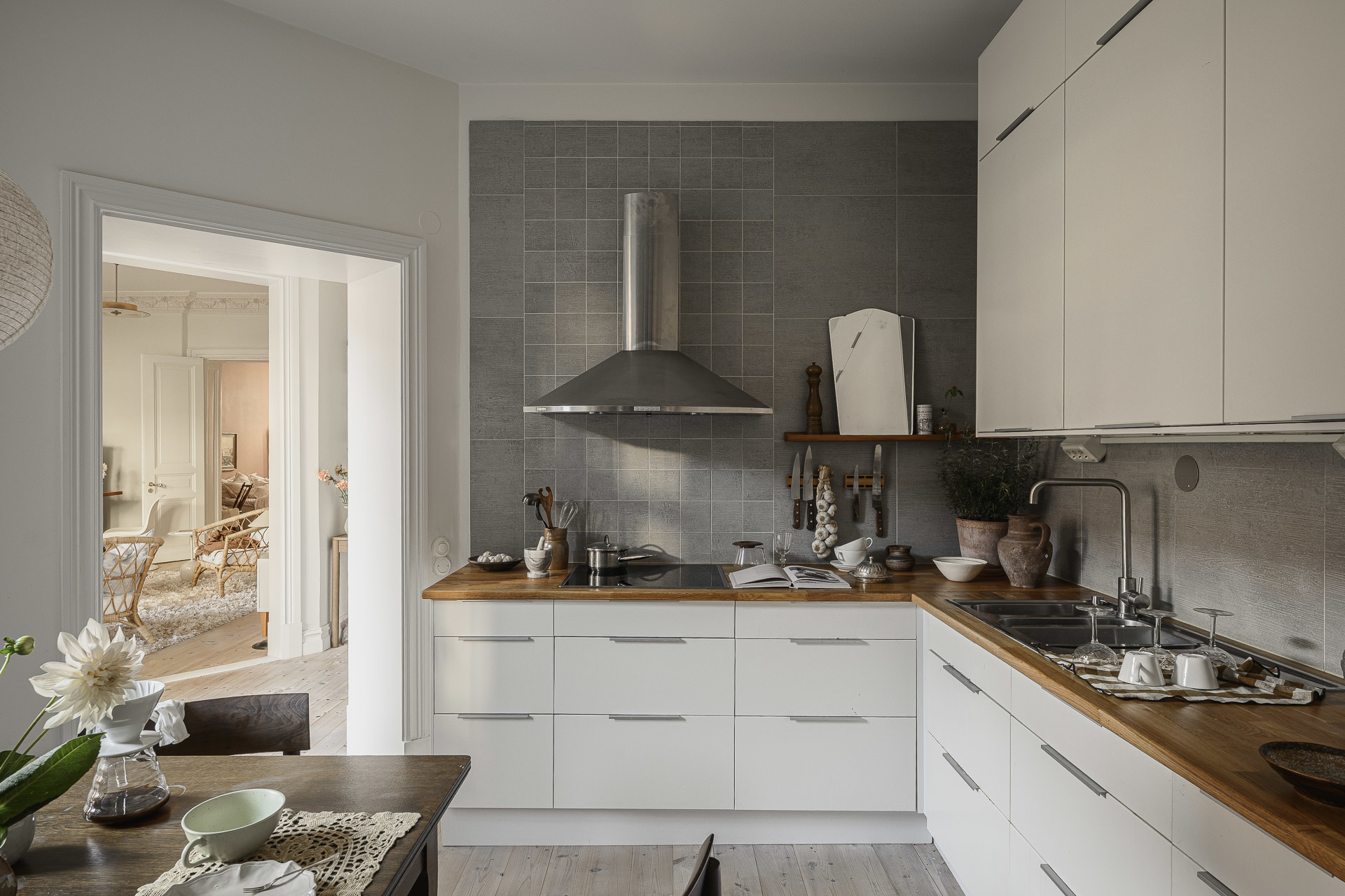 cuisine avec salle à manger appartement 1900 décoration scandinave