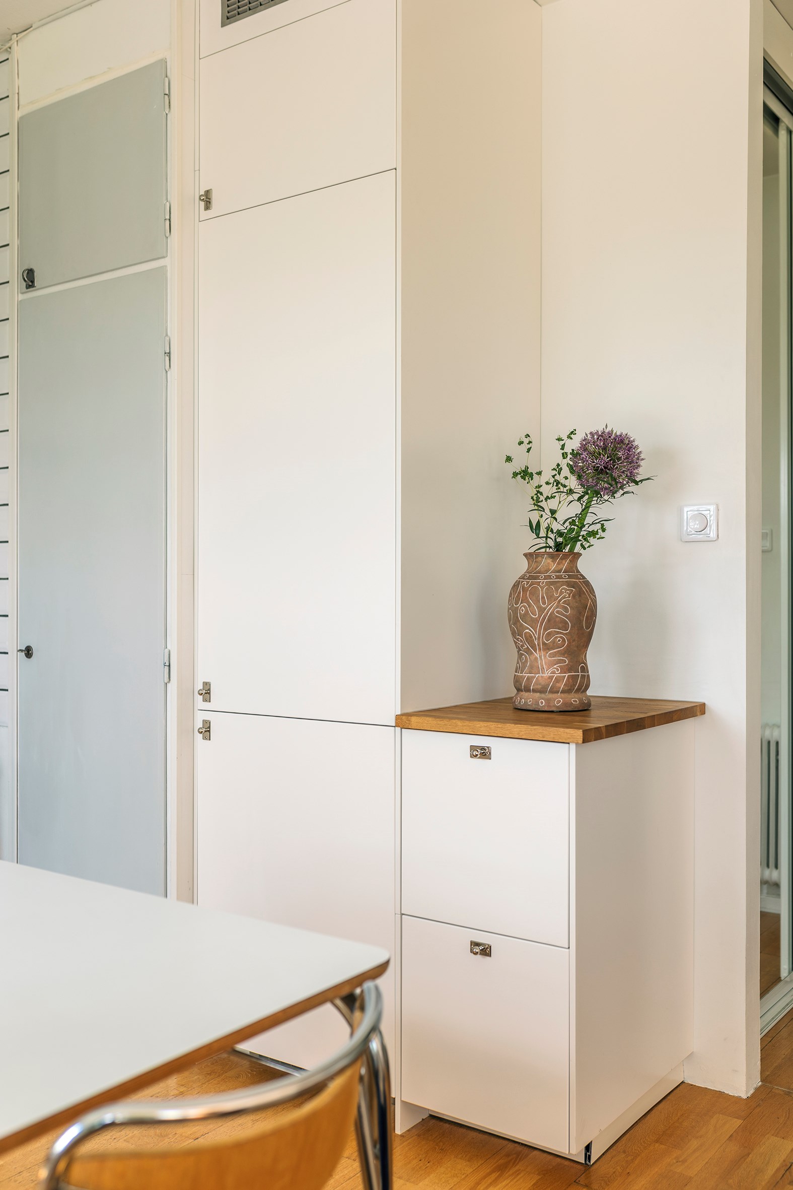 cuisine ouverte et salle à manger studio 35m2 décoration vintage scandinave 