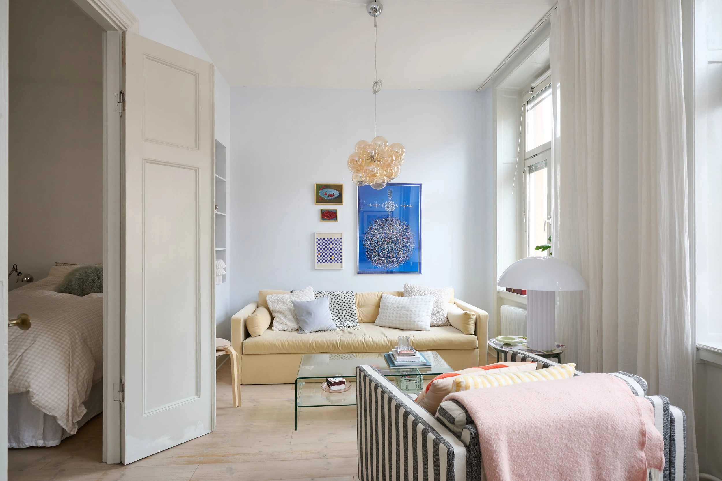 chambre et salon décoration scandinave petit appartement de 49m2