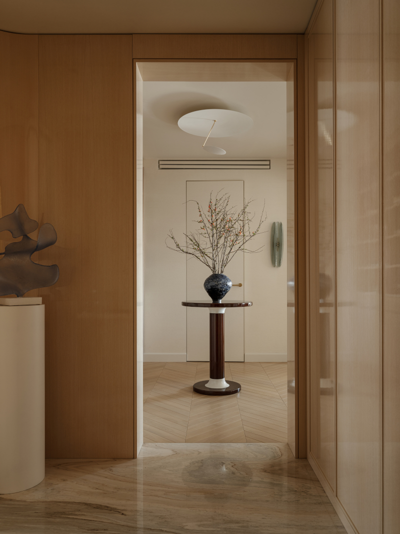 entrée décoration contemporaine beige appartement 140m2 entrée décoration contemporaine beige appartement 140m2