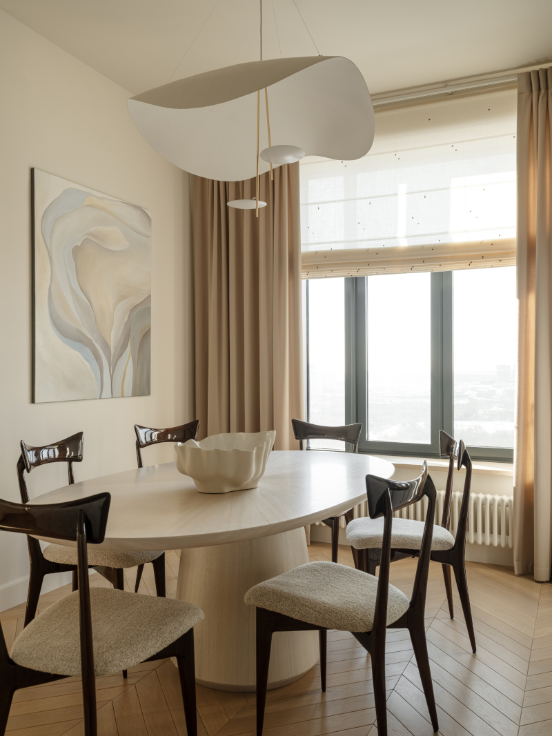 salle à manger décoration contemporaine beige appartement 140m2 salle à manger décoration contemporaine beige appartement 140m2