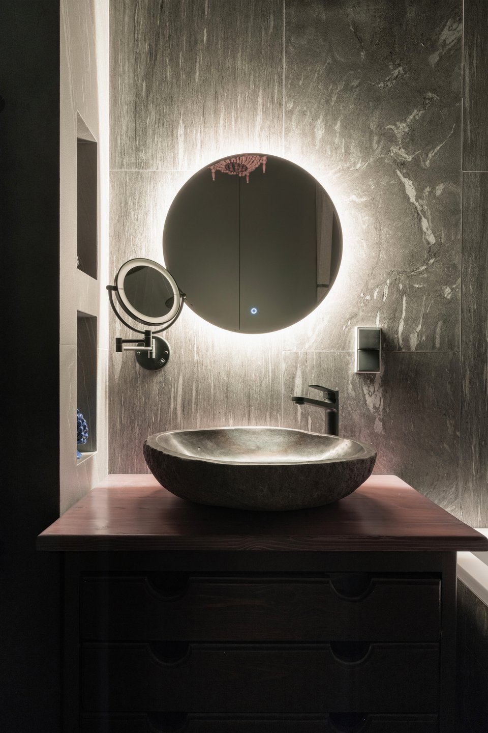 salle de bain grise deux-pièces 41m2 décoration contemporaine salle de bain grise deux-pièces 41m2 décoration contemporaine