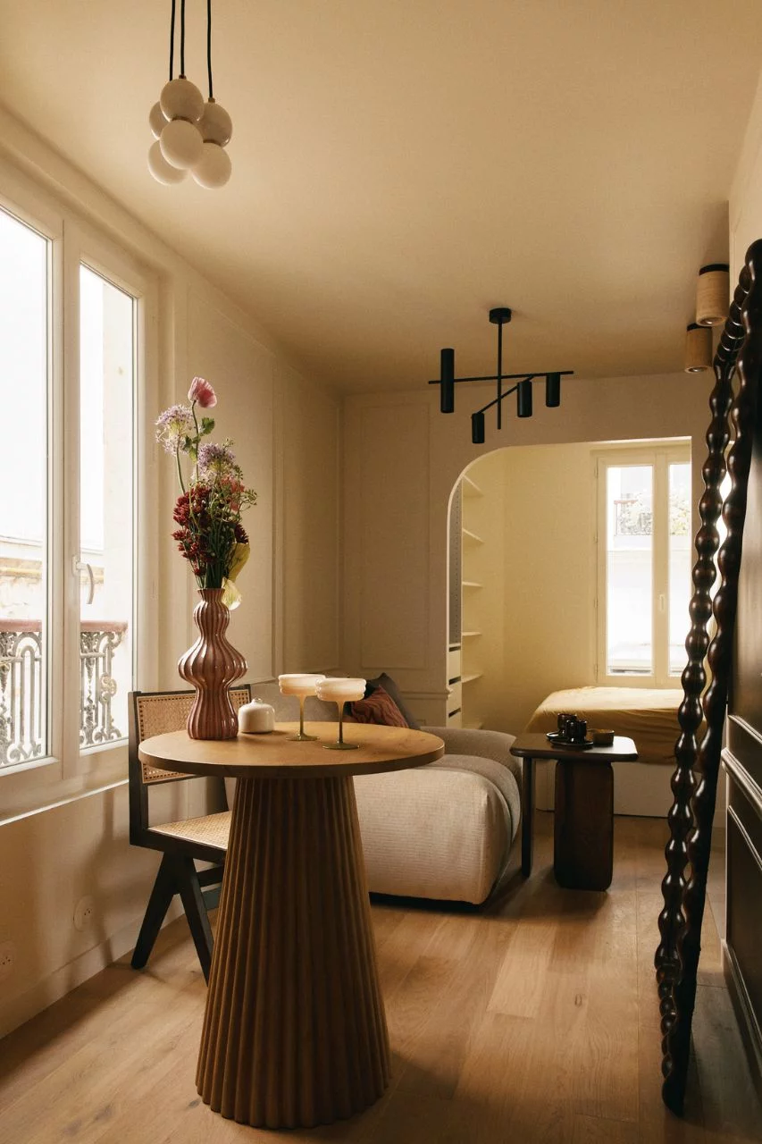 studio Paris 16m2 rénové décoration contemporaine