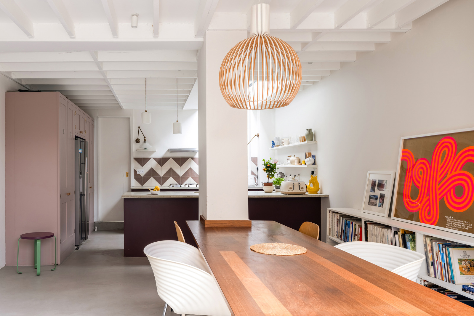 cuisine ouverte et salle à manger décoration contemporaine maison victorienne accolée