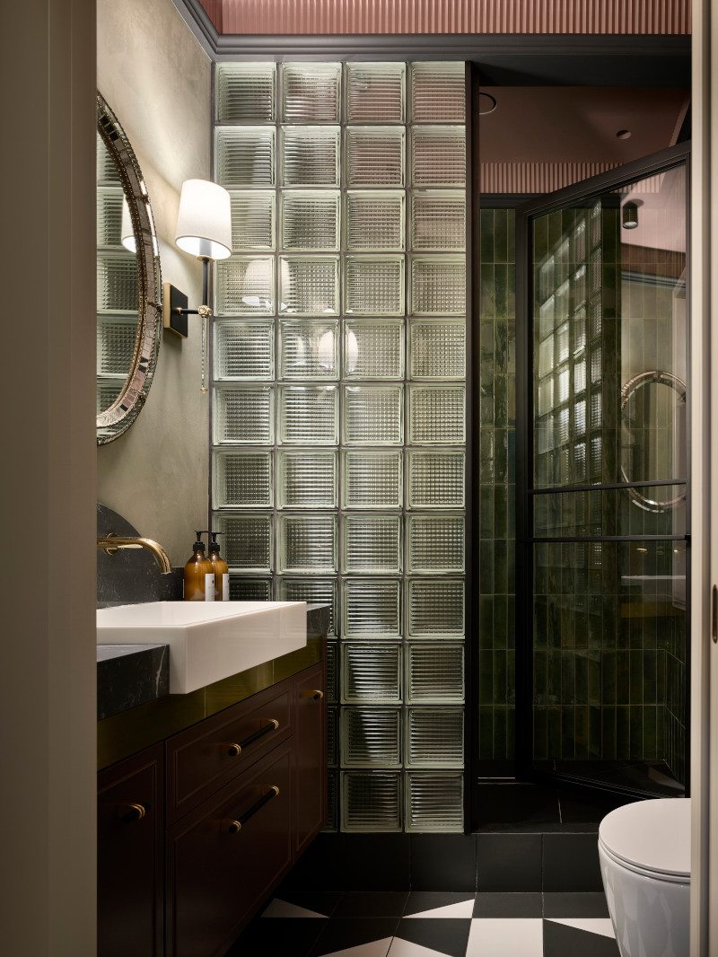 salle de bain avec pavés de verre décoration contemporaine appartement 140m2 salle de bain avec pavés de verre décoration contemporaine appartement 140m2