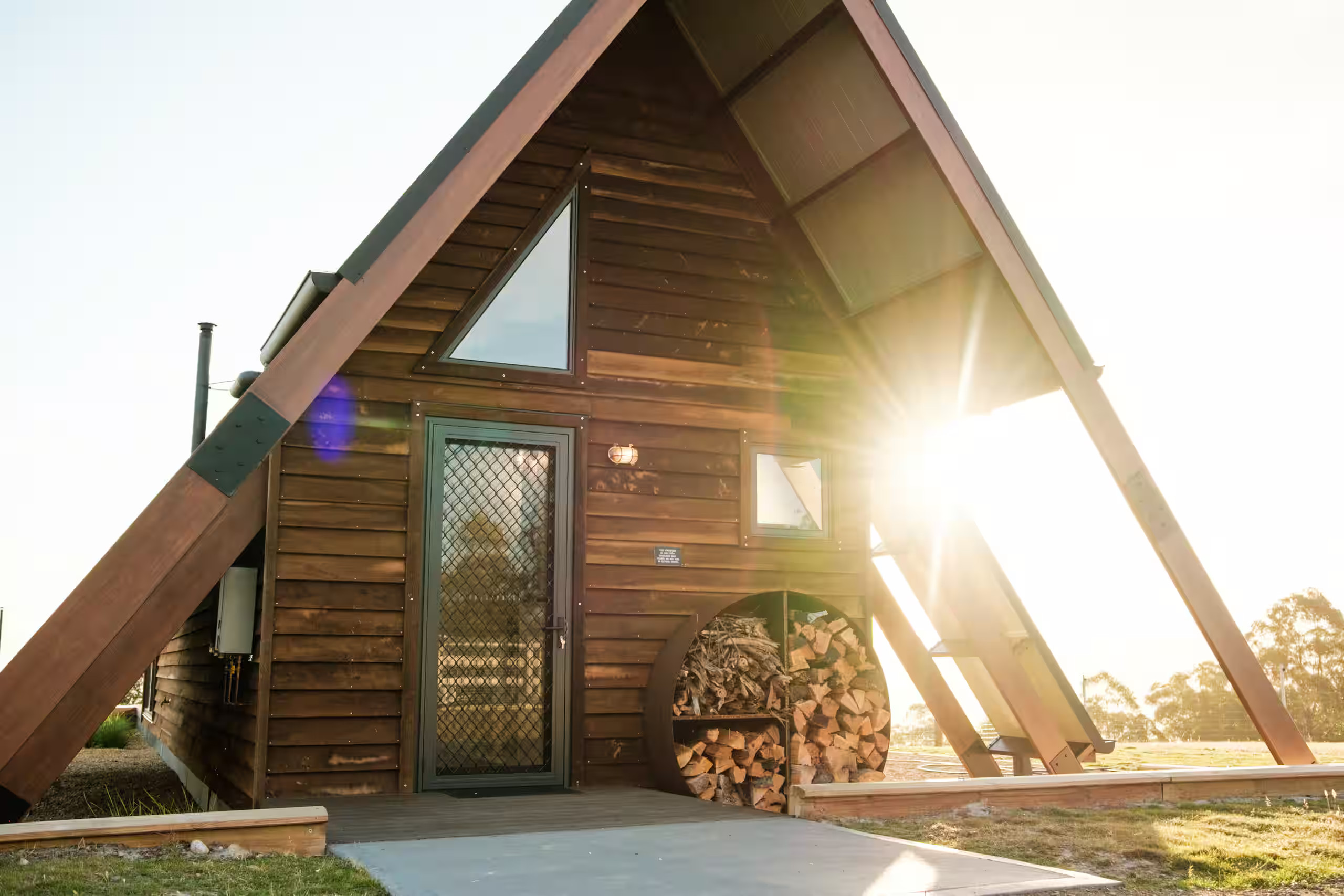 maison A-frame hors-reseau Tasmanie