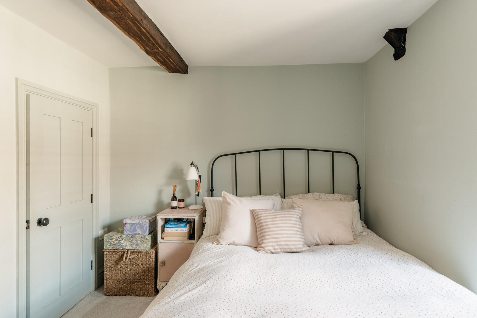 bedroom with beams