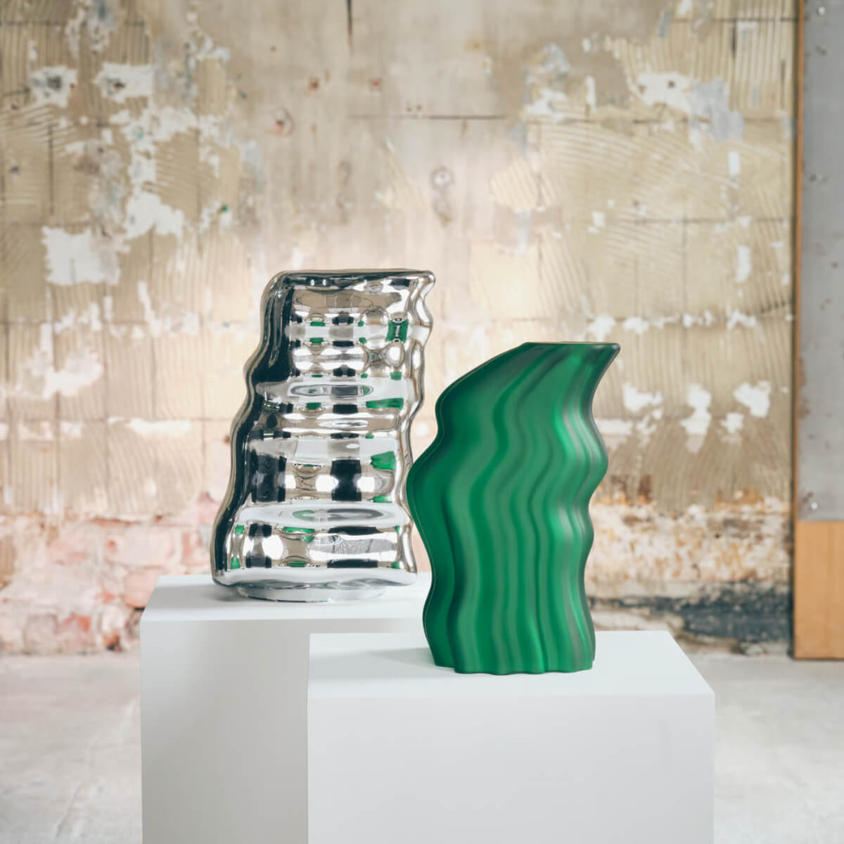 vase vert et inox