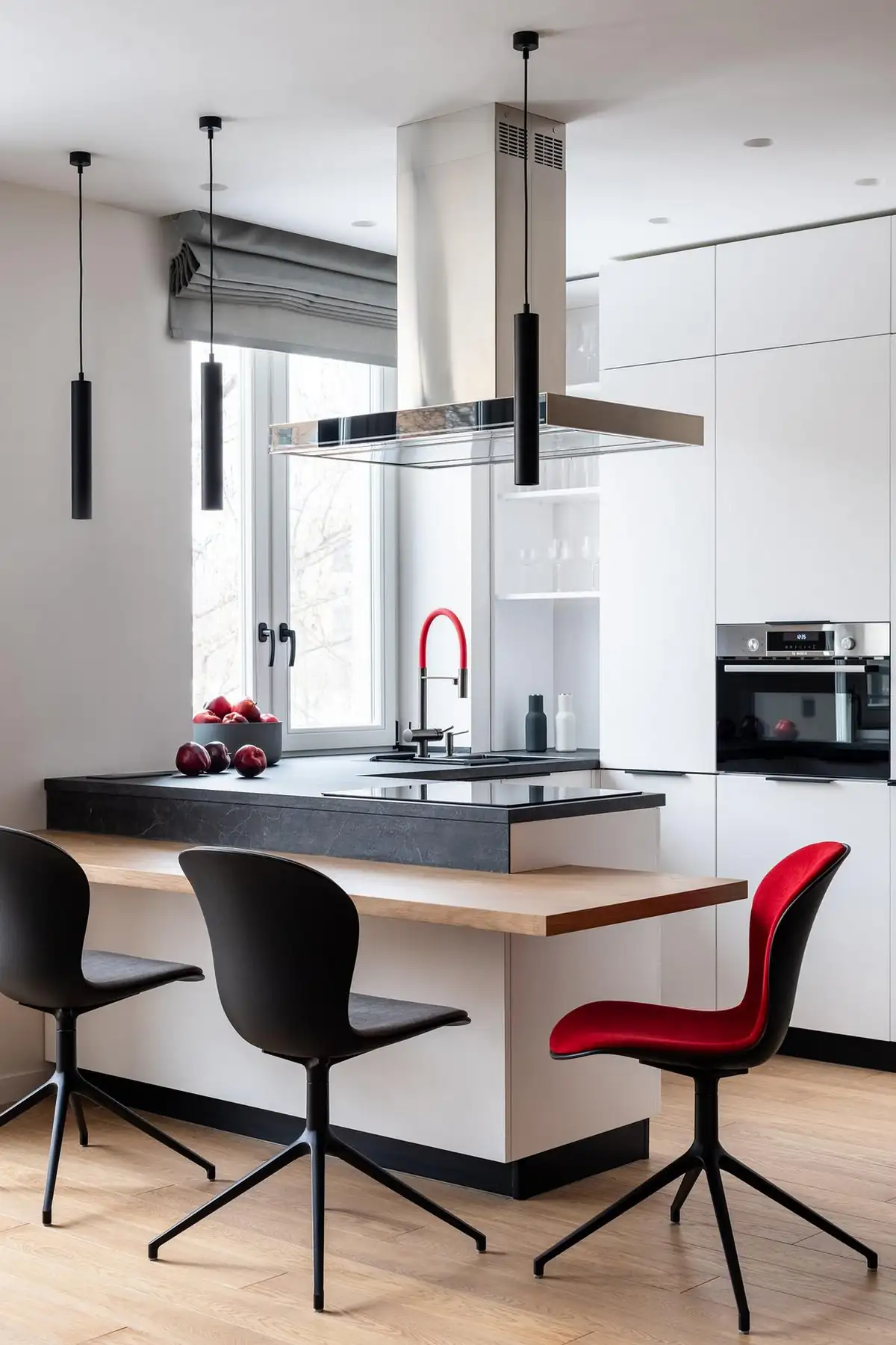 cuisine ouverte décoration contemporaine petit appartement de 46m2
