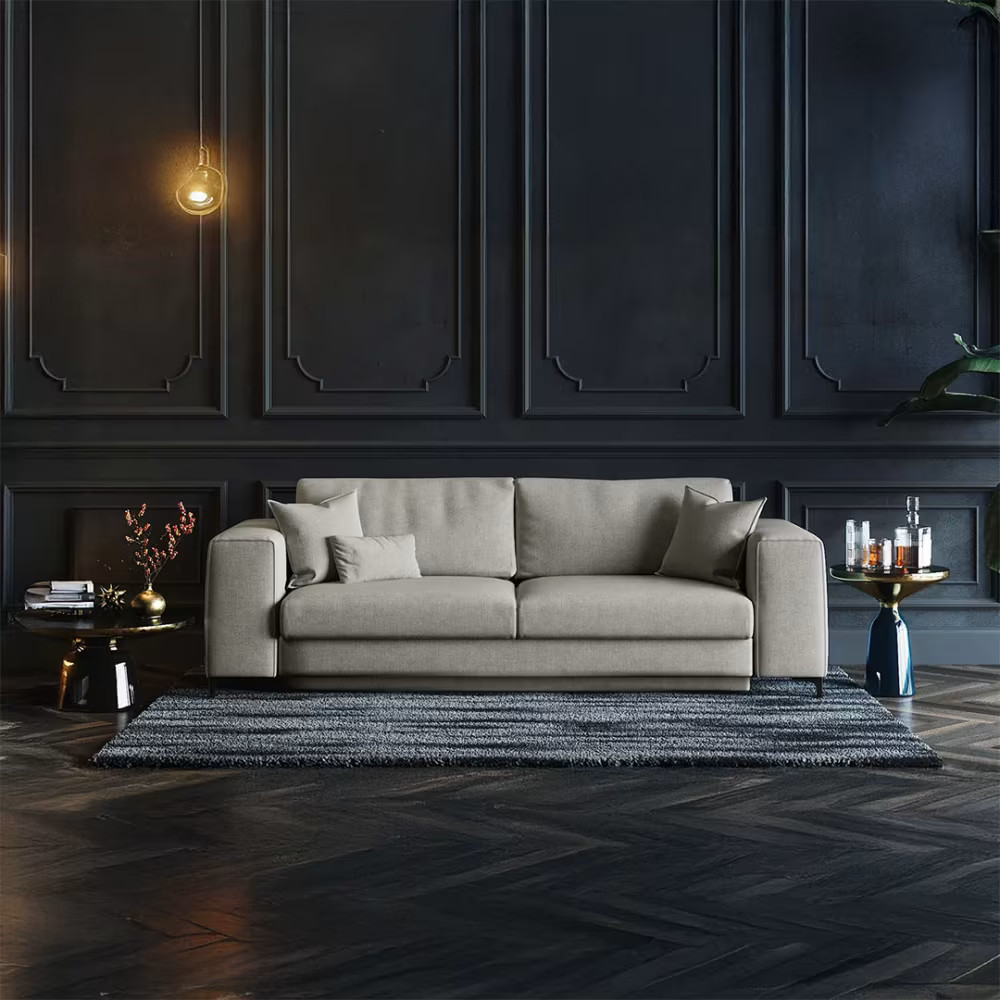 canapé convertible gris