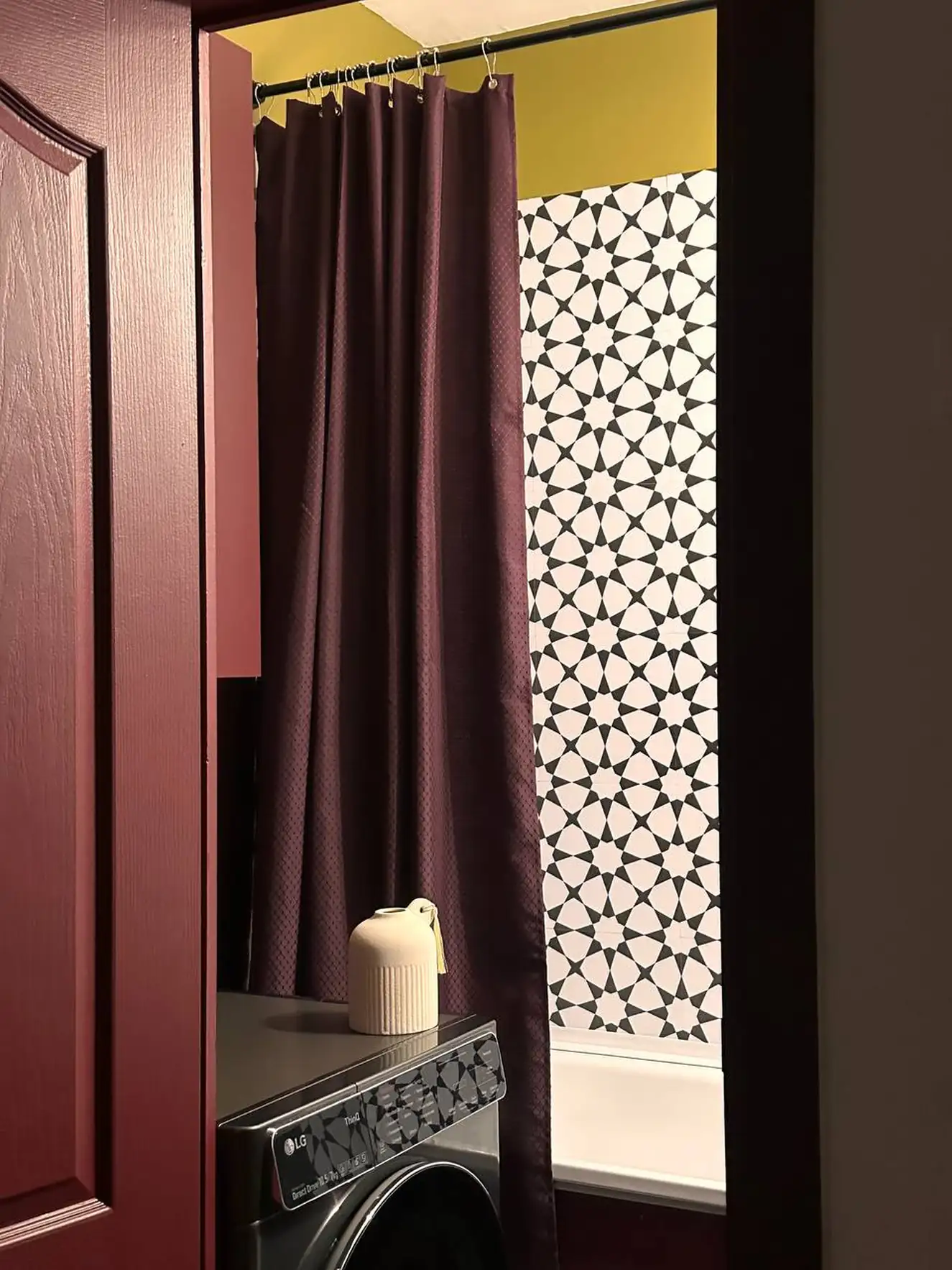 bathroom in green and burgundy 37sqm studio contemporary decor bathroom in green and burgundy 37sqm studio contemporary decor