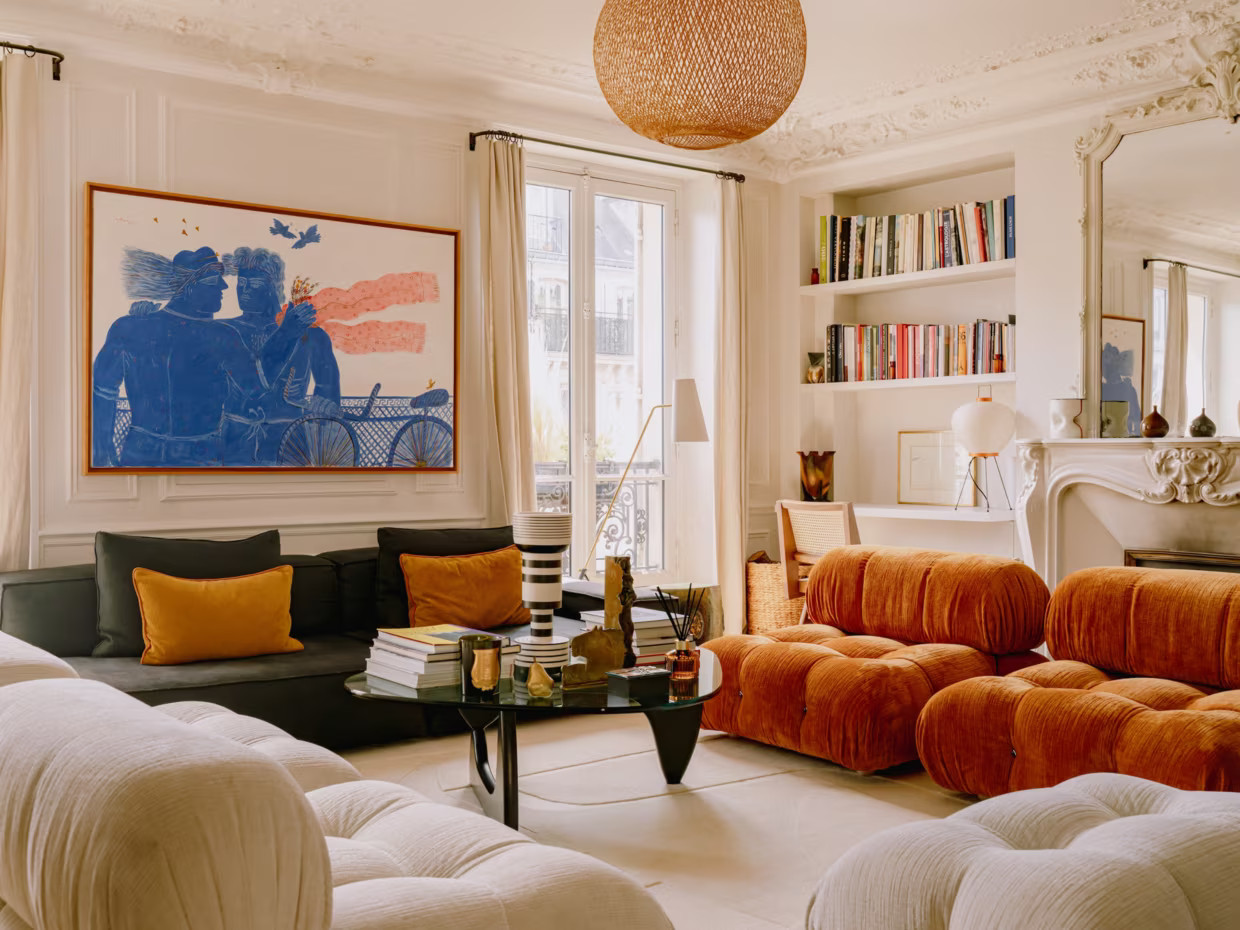 salon décoration design appartement haussmannien Paris