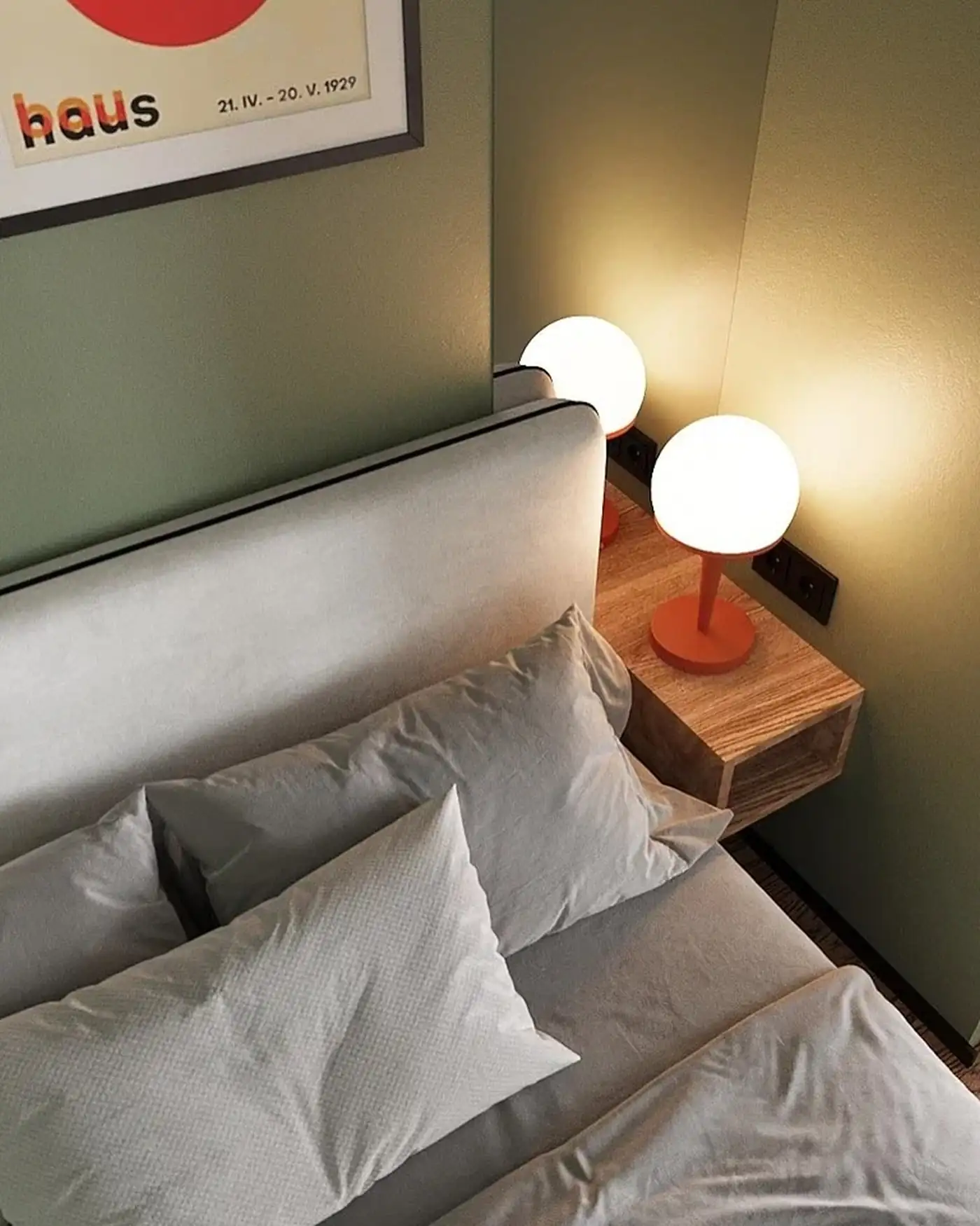 chambre murs verts