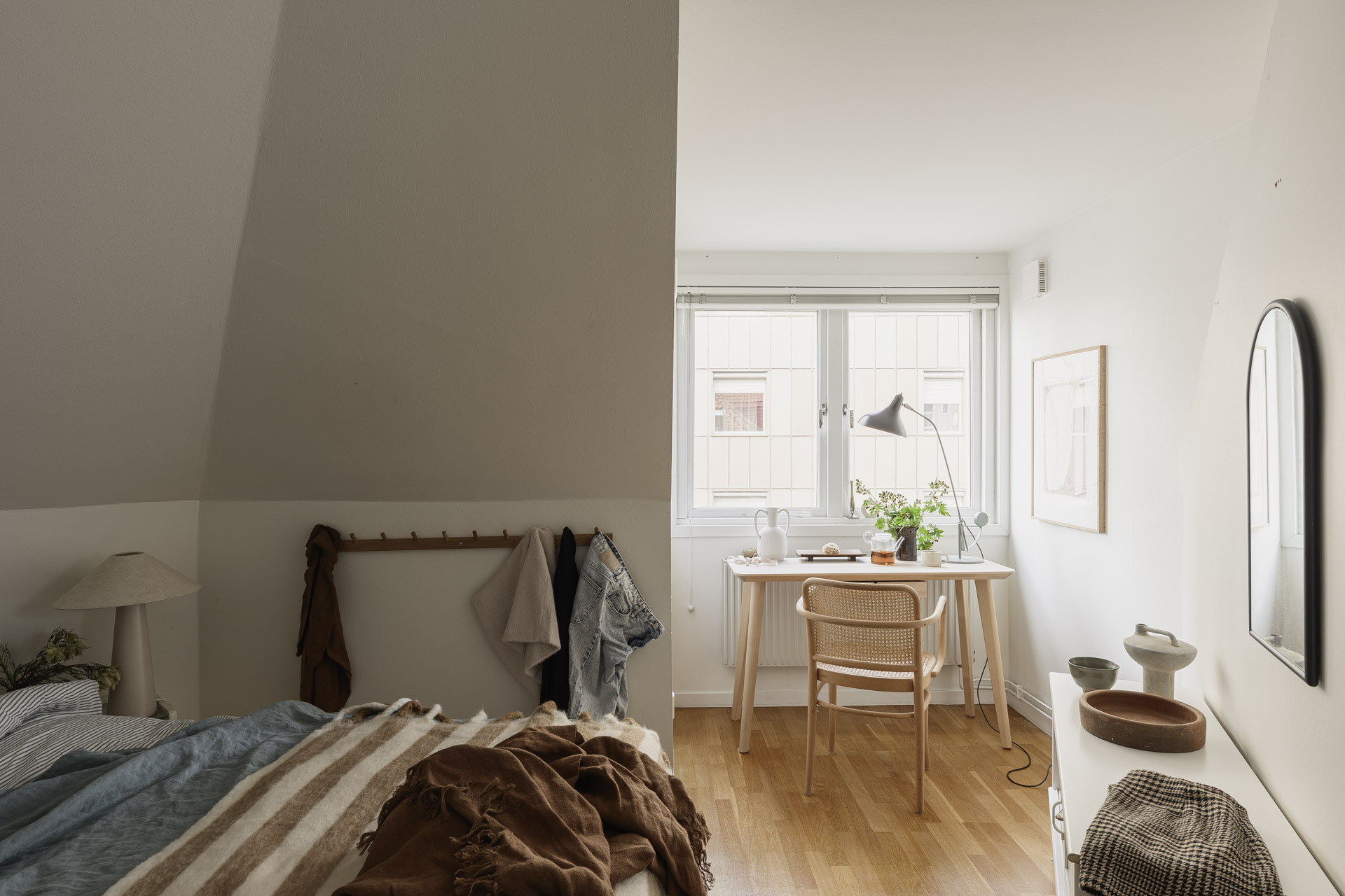 chambre décoration scandinave appartement 49m2