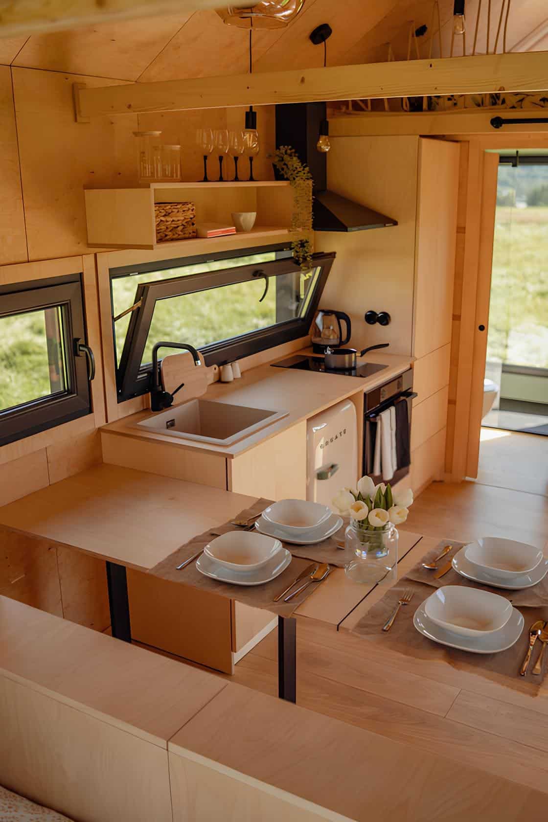 cuisine tiny house de 27m2 Julia Vagabond Haven