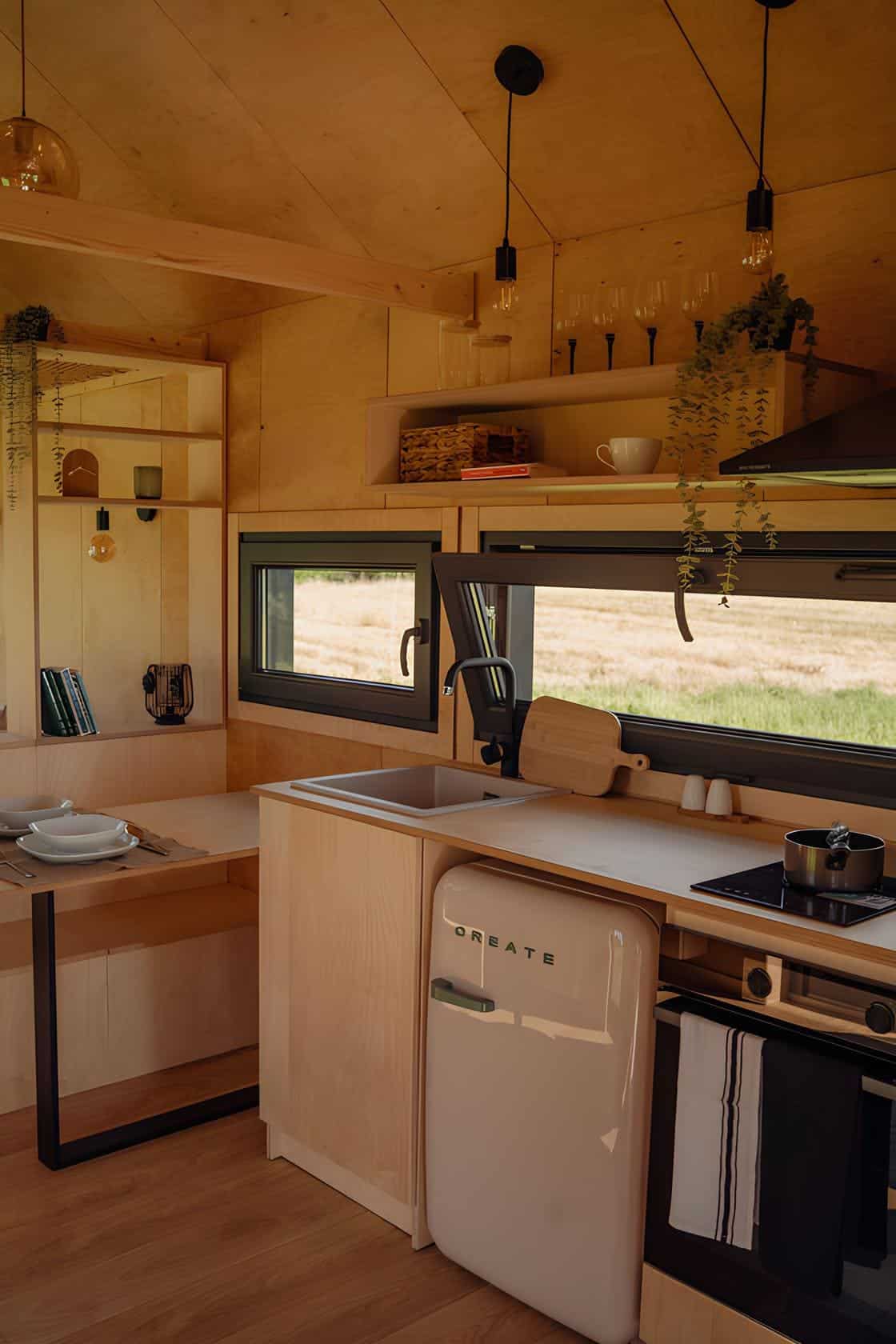 cuisine tiny house de 27m2 Julia Vagabond Haven