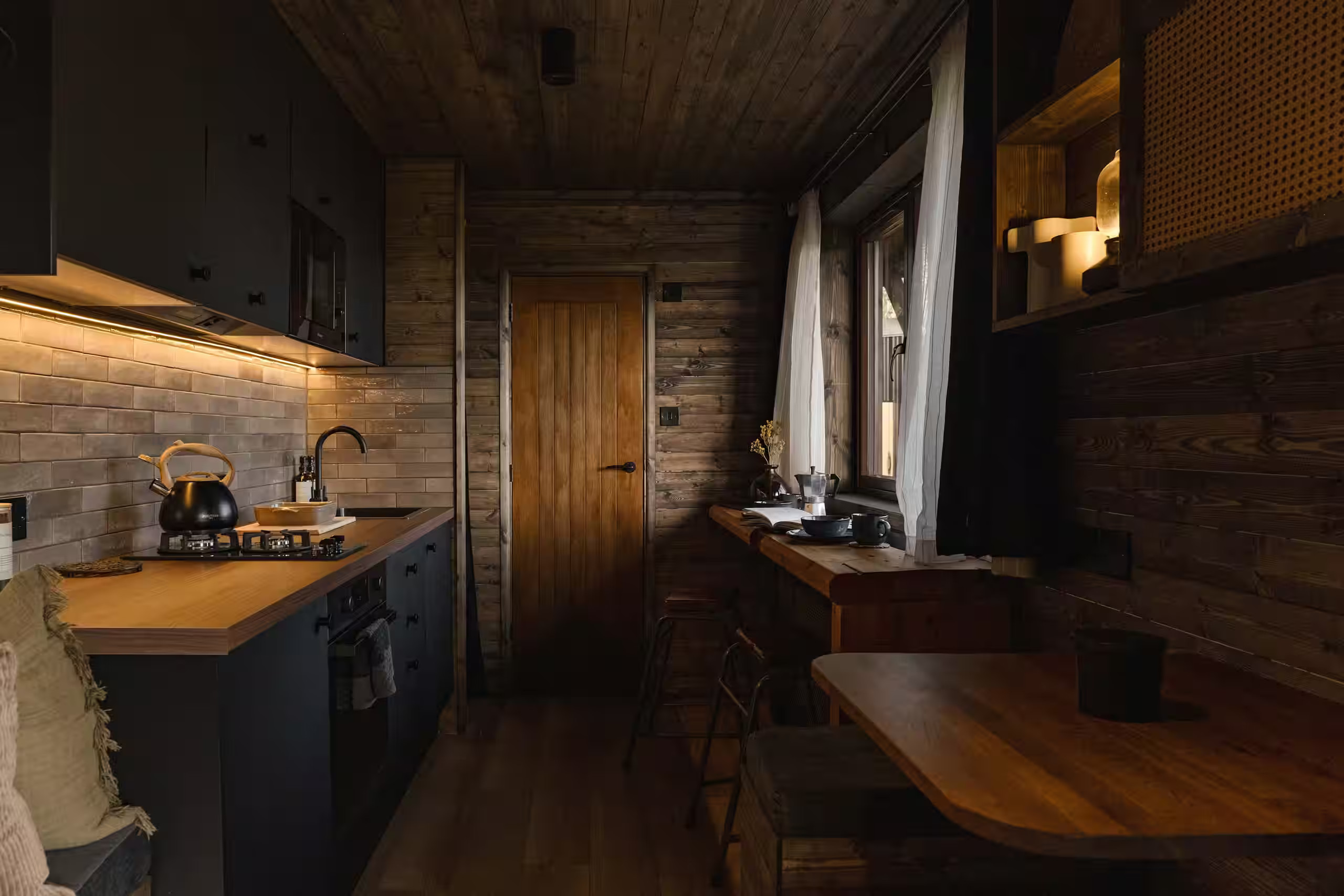 kitchen small wooden house in Devon The Nook kitchen small wooden house in Devon The Nook
