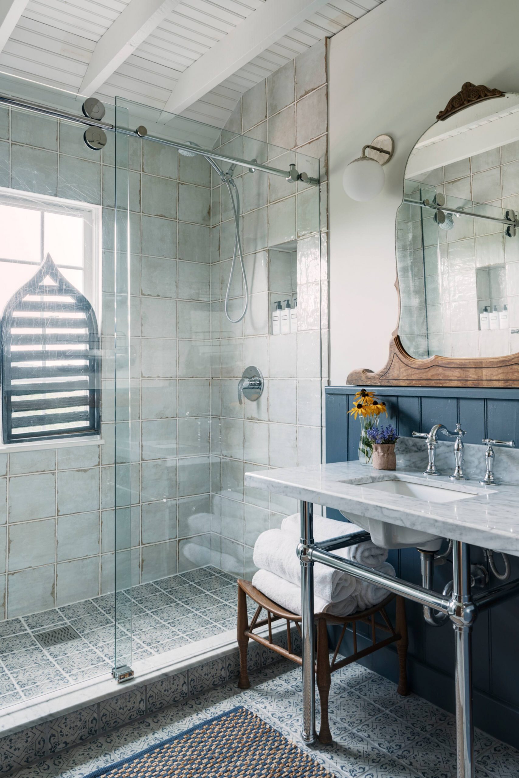 salle de bain vintage bleue salle de bain vintage bleue