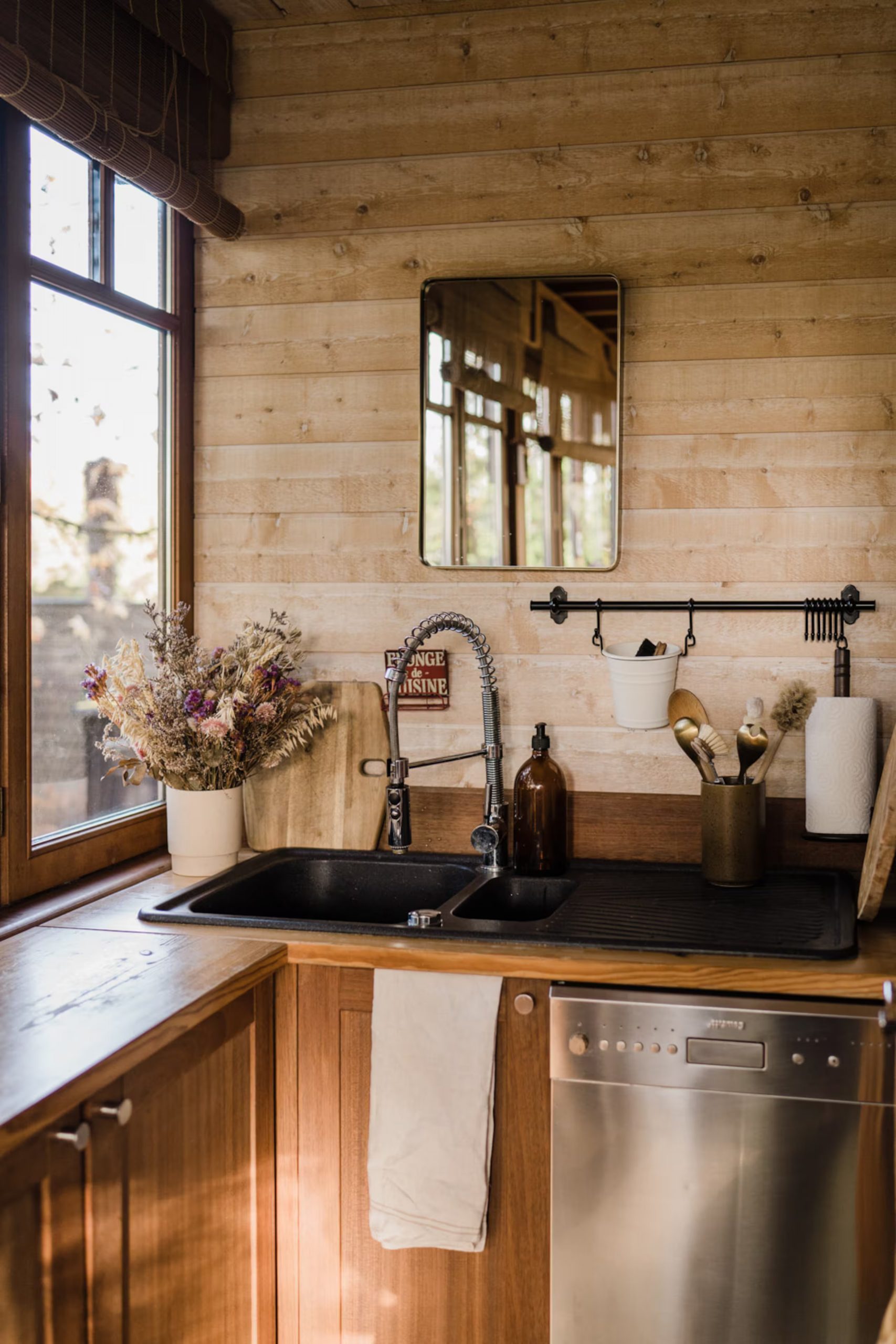 cuisine petite maison en bois de 67m2 pour les vacances Bassin d'Arcachon