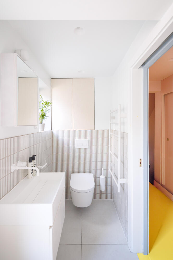 white designer bathroom with Japanese tiles white designer bathroom with Japanese tiles