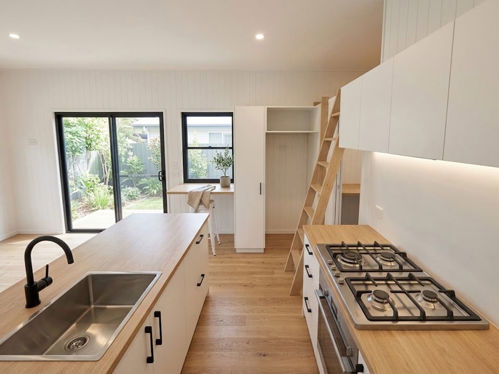 kitchen 30sqm tiny house without a loft Coolum by Aussie Tiny Houses