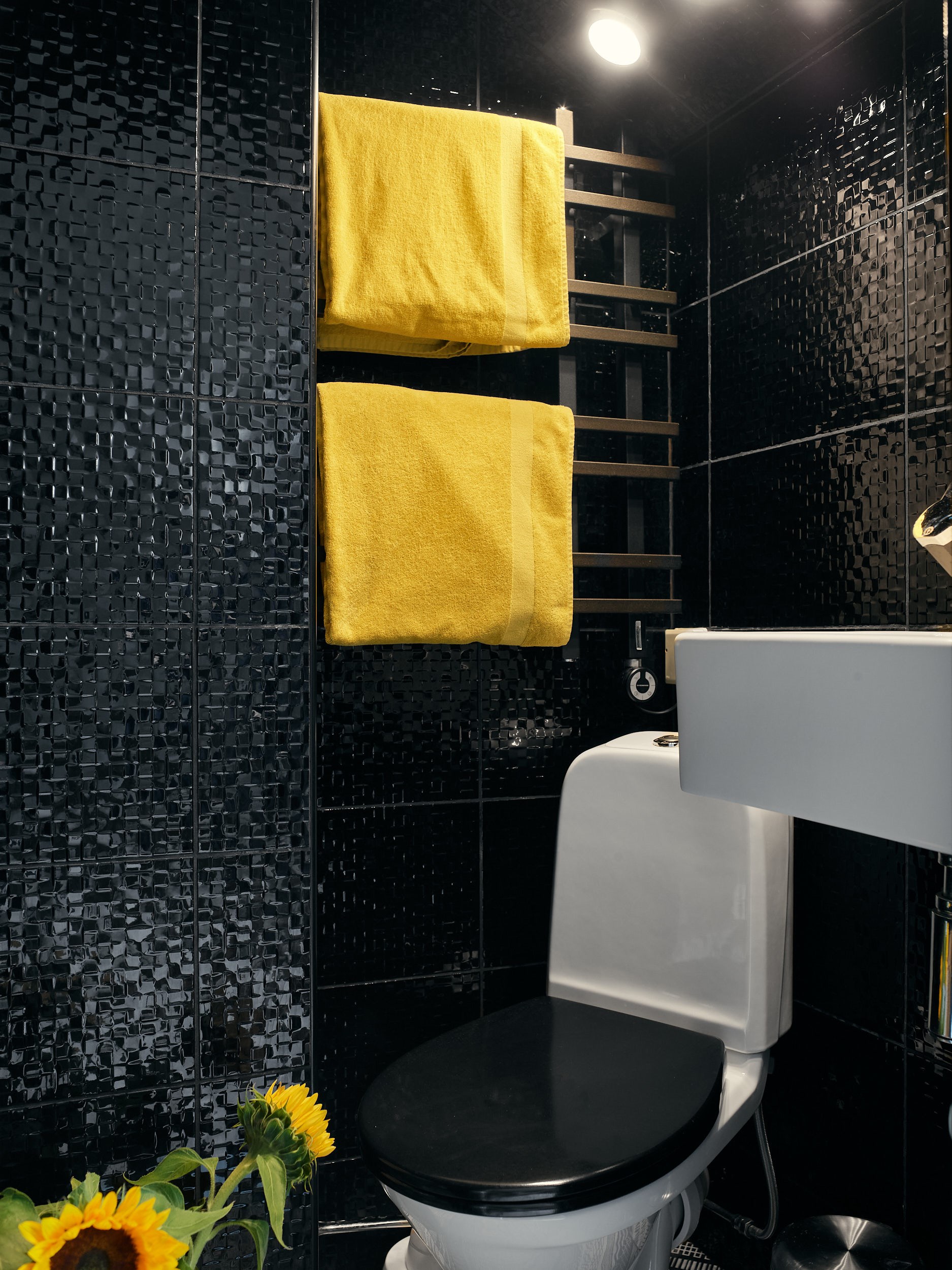 salle d'eau noire