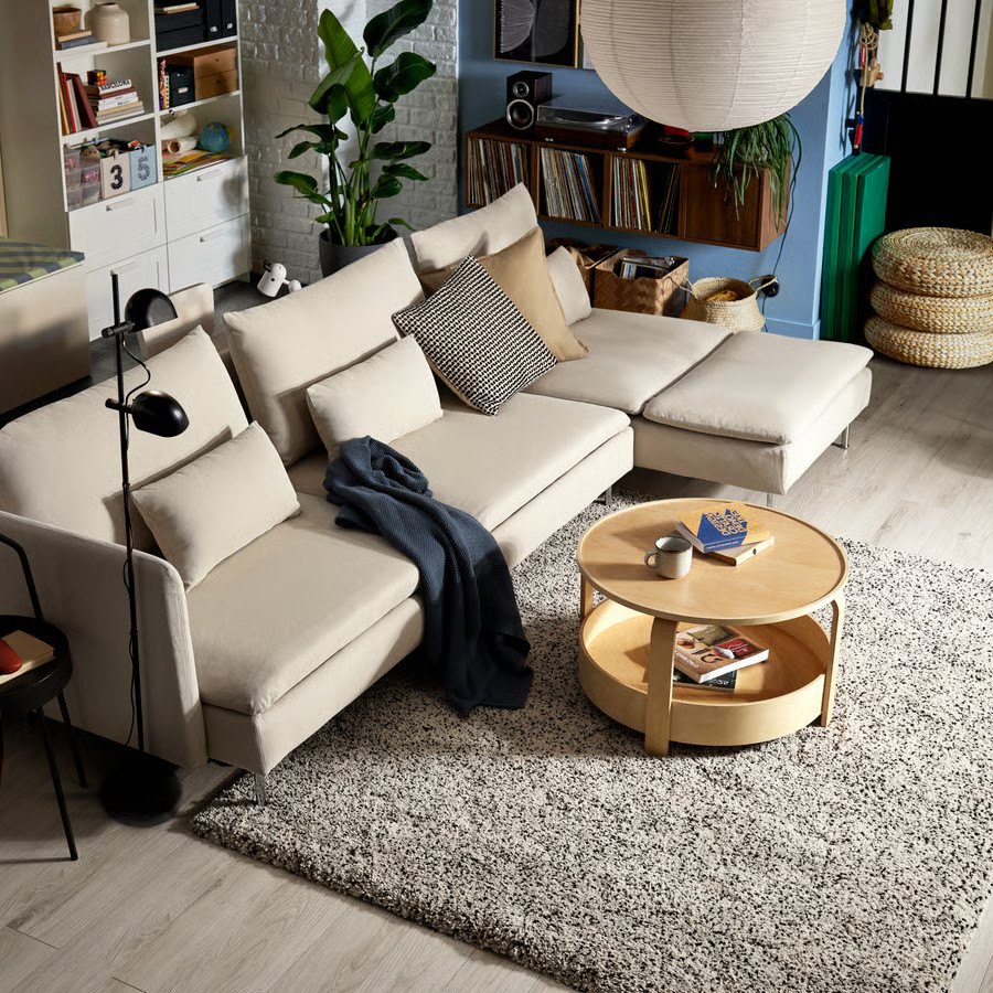 salon décoration contemporaine canapé IKEA SÖDERHAMN convertible angle beige salon décoration contemporaine canapé IKEA SÖDERHAMN convertible angle beige