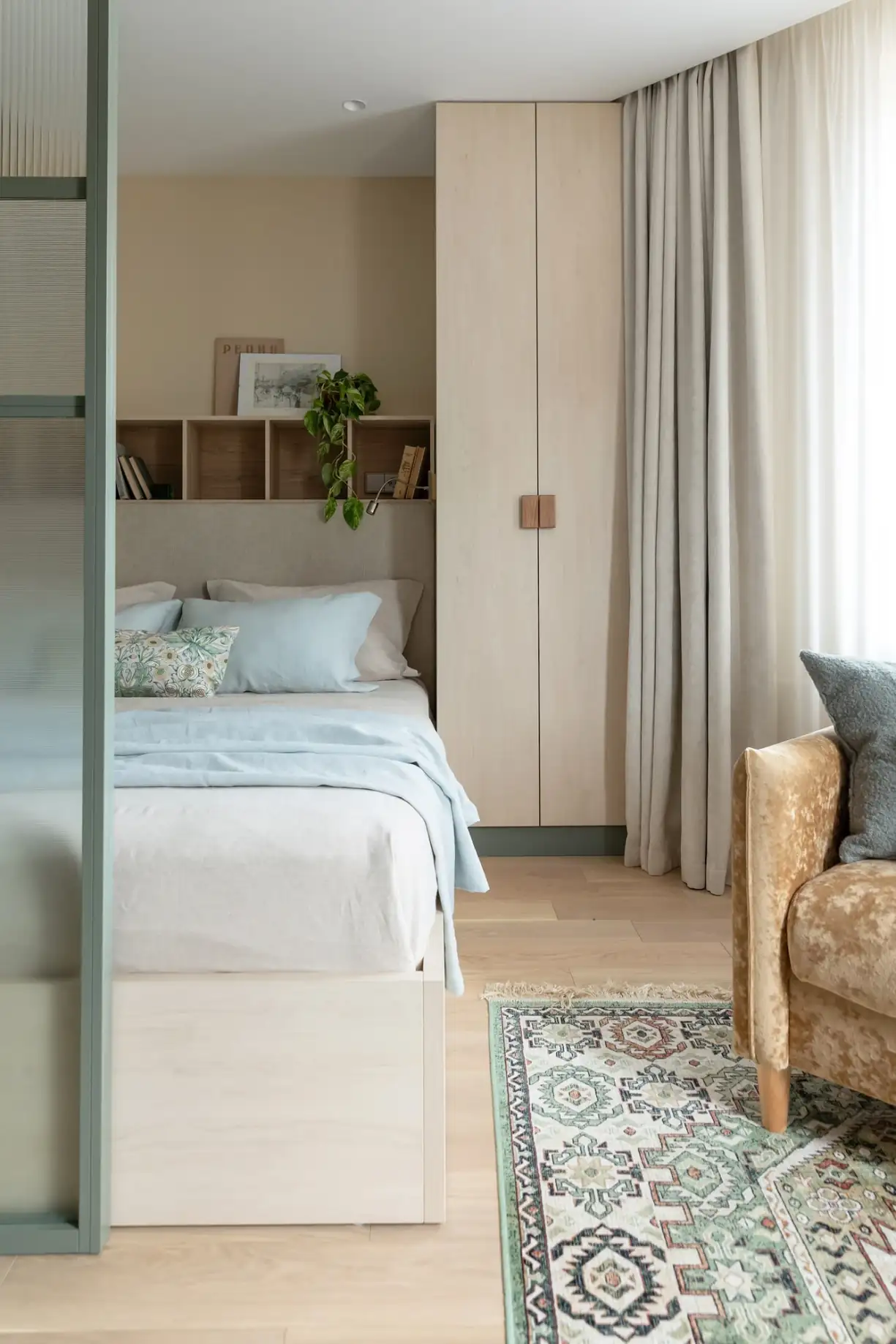 chambre avec verrière studio de 32m2 décoration contemporaine