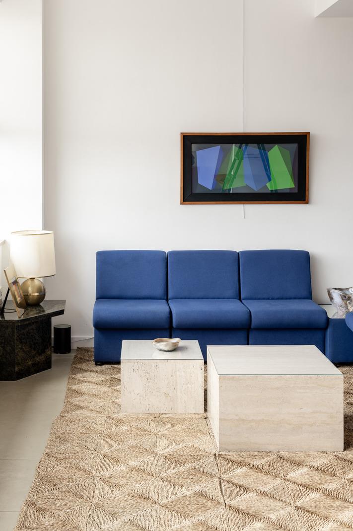 blue sofa living room contemporary decor in a former workshop uniquely designed apartment blue sofa living room contemporary decor in a former workshop uniquely designed apartment