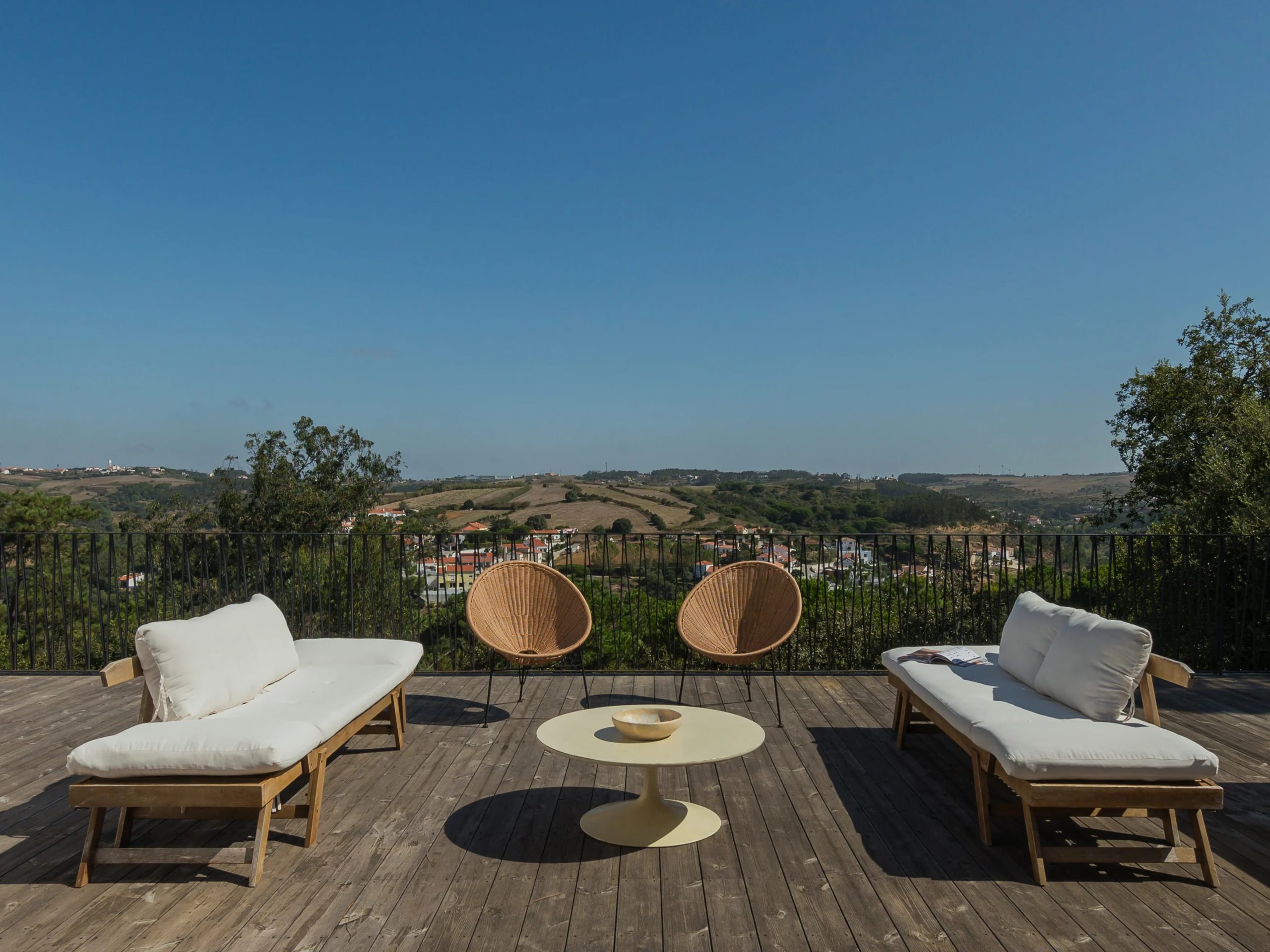 terrasse maison au Portugal avec piscine