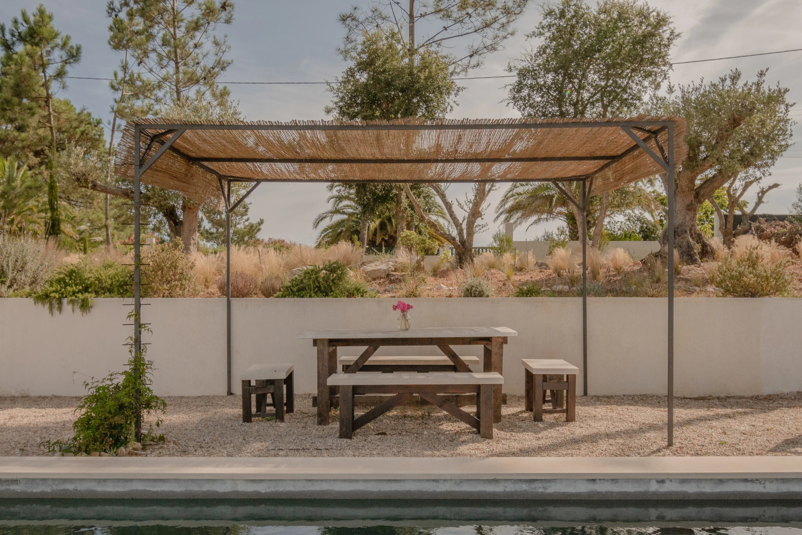 terrasse maison au Portugal avec piscine