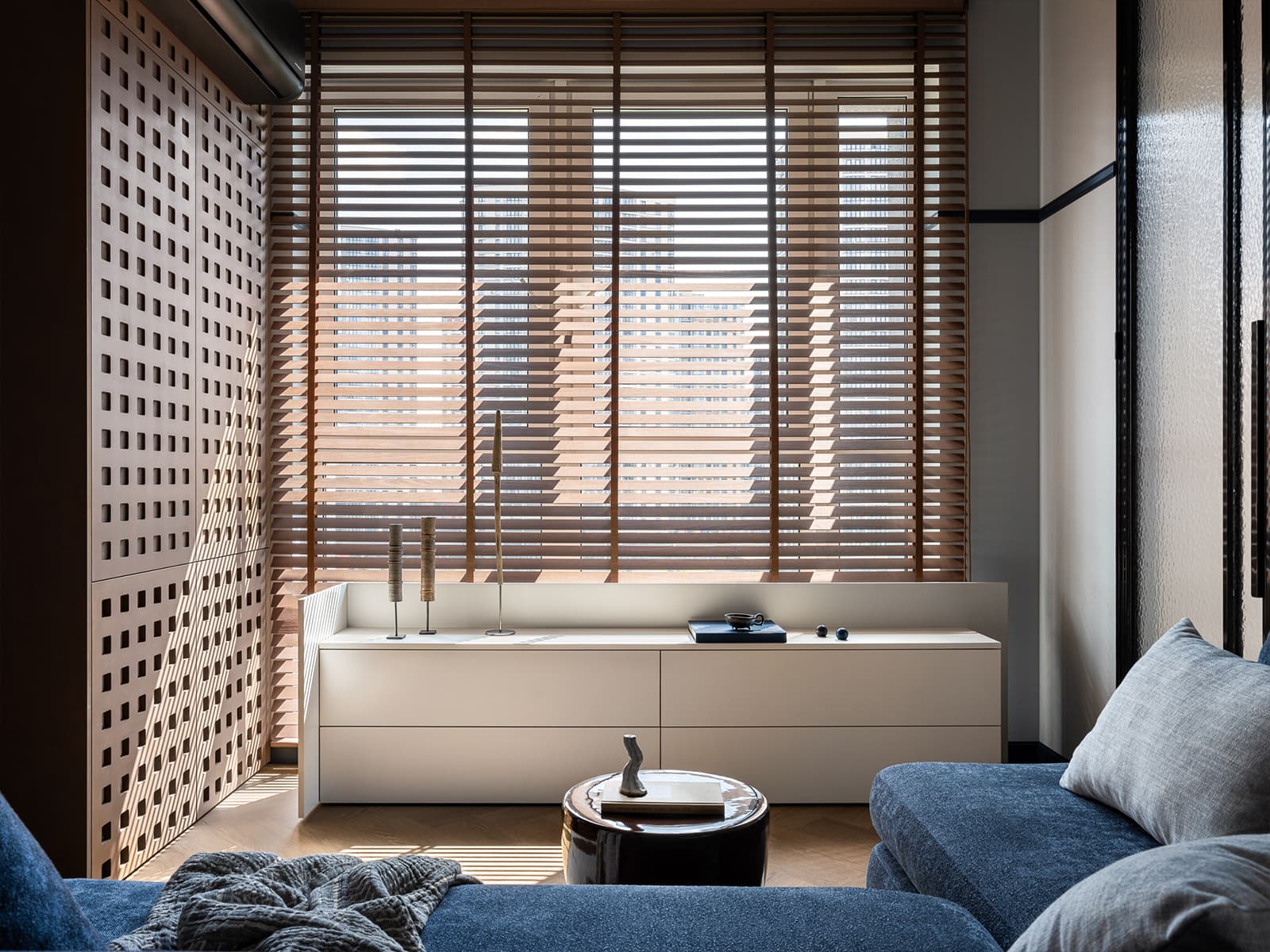 living room with blue sofa 59sqm apartment contemporary decor living room with blue sofa 59sqm apartment contemporary decor