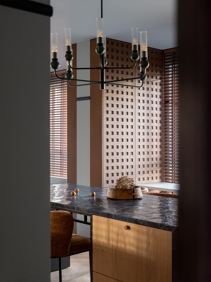 open kitchen with zelliges island 59sqm apartment contemporary decor open kitchen with zelliges island 59sqm apartment contemporary decor