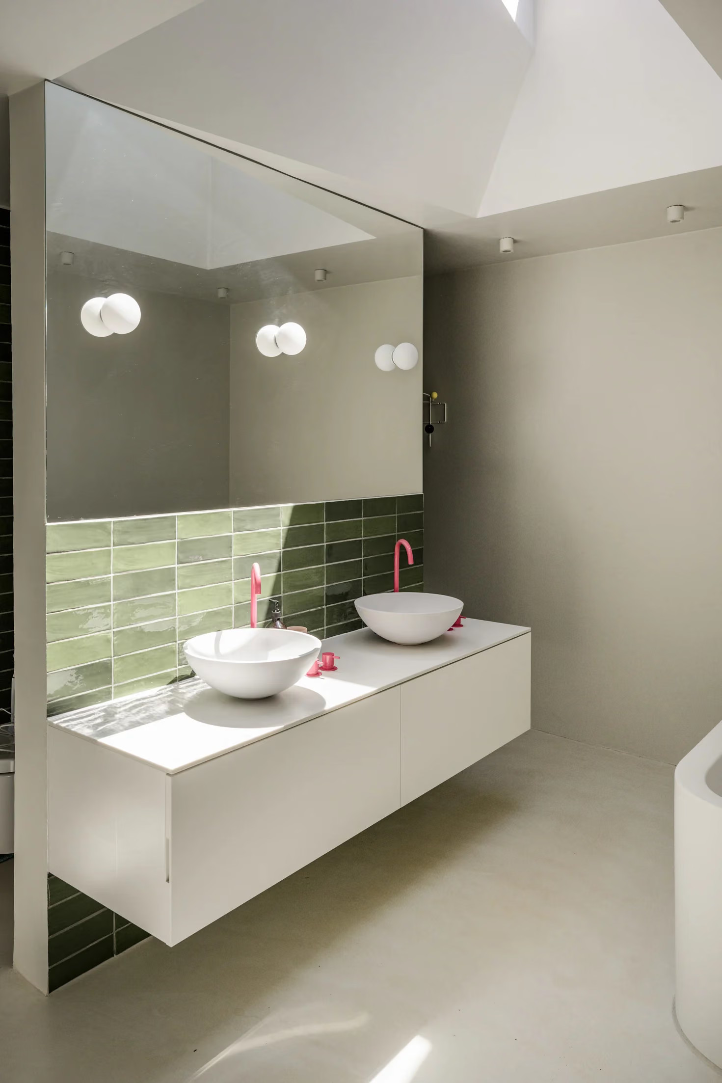 salle de bain verte et rose décoration design et contemporaine maison d salle de bain verte et rose décoration design et contemporaine maison d'architecte