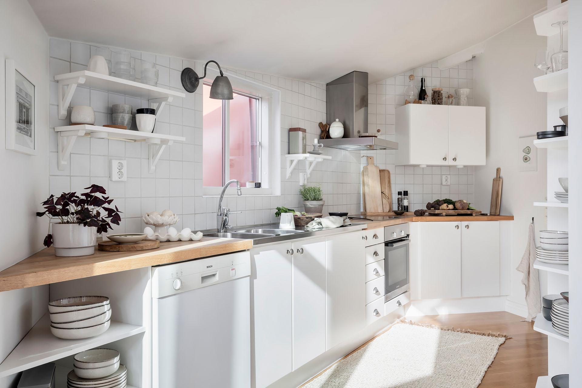 cuisine blanche et bois
