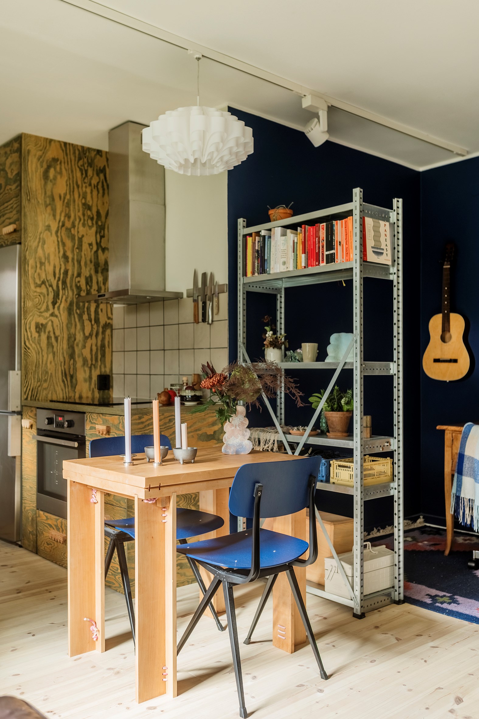 salon et cuisine studio de 29m2 décoration scandinave vintage