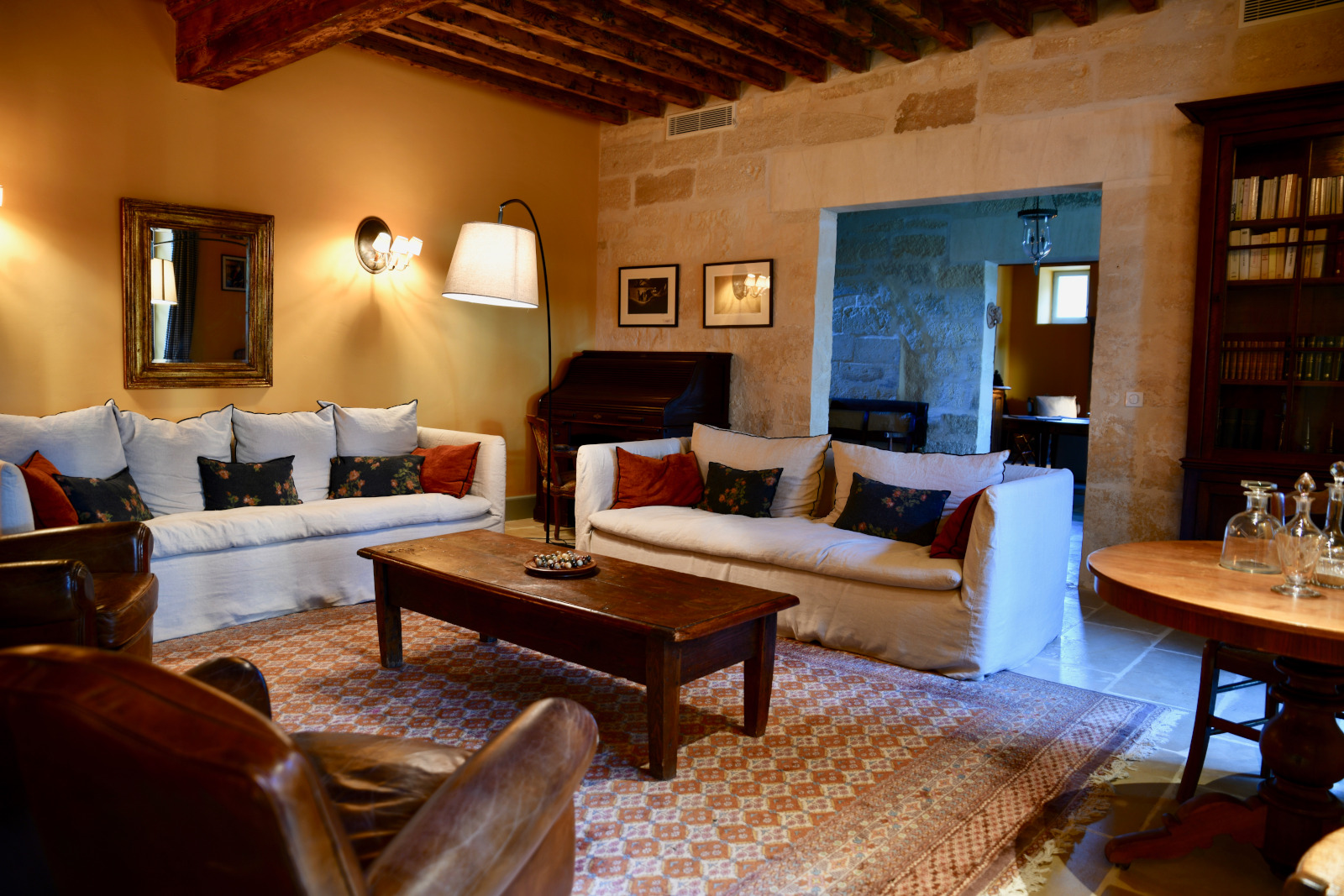 living room with beams Provence living room with beams Provence