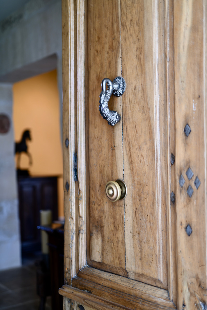 Entrance historic wood door Mas de Peint Camargue France Entrance historic wood door Mas de Peint Camargue France