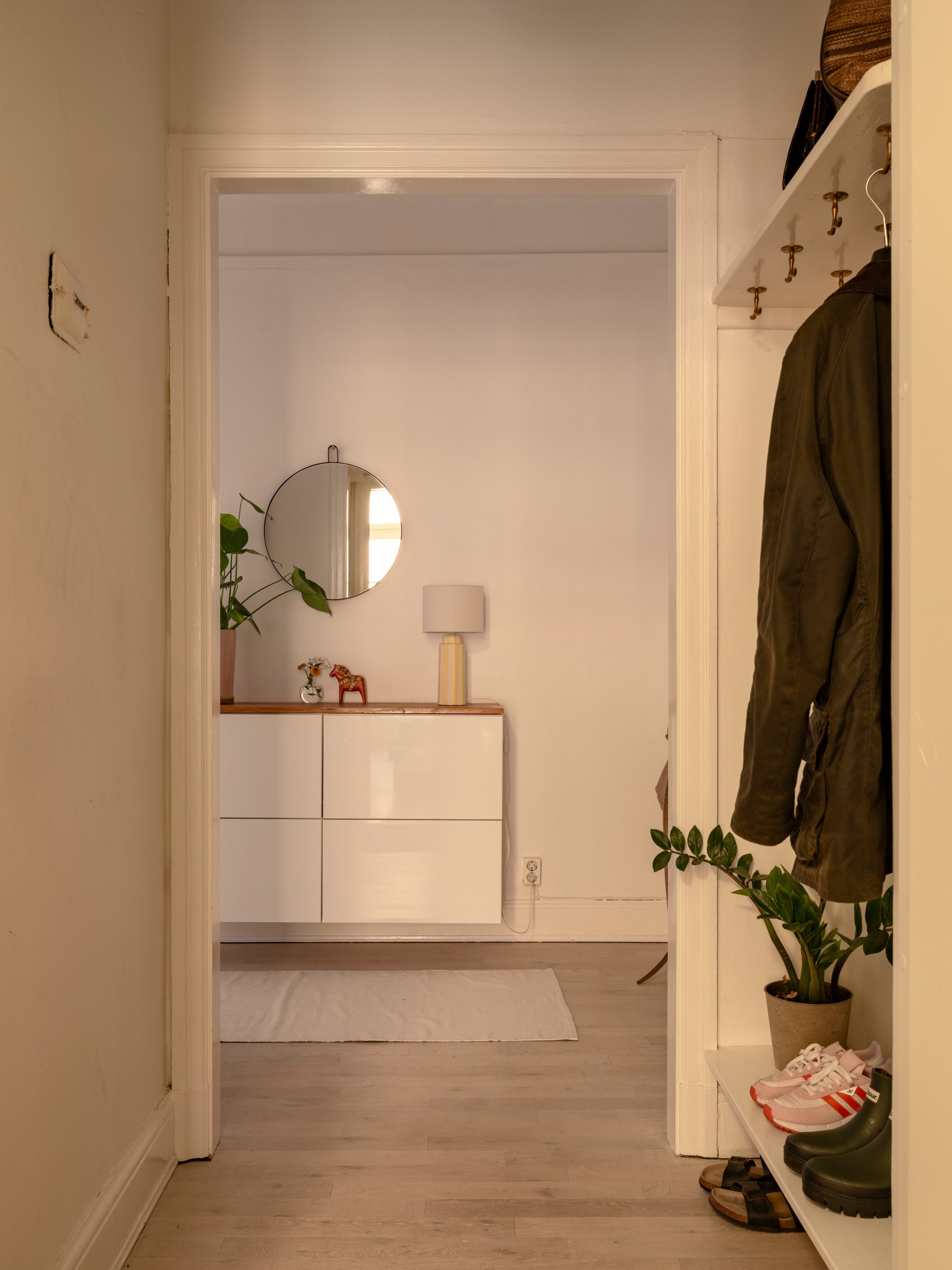 entrée décoration scandinave et classique studio 37m2